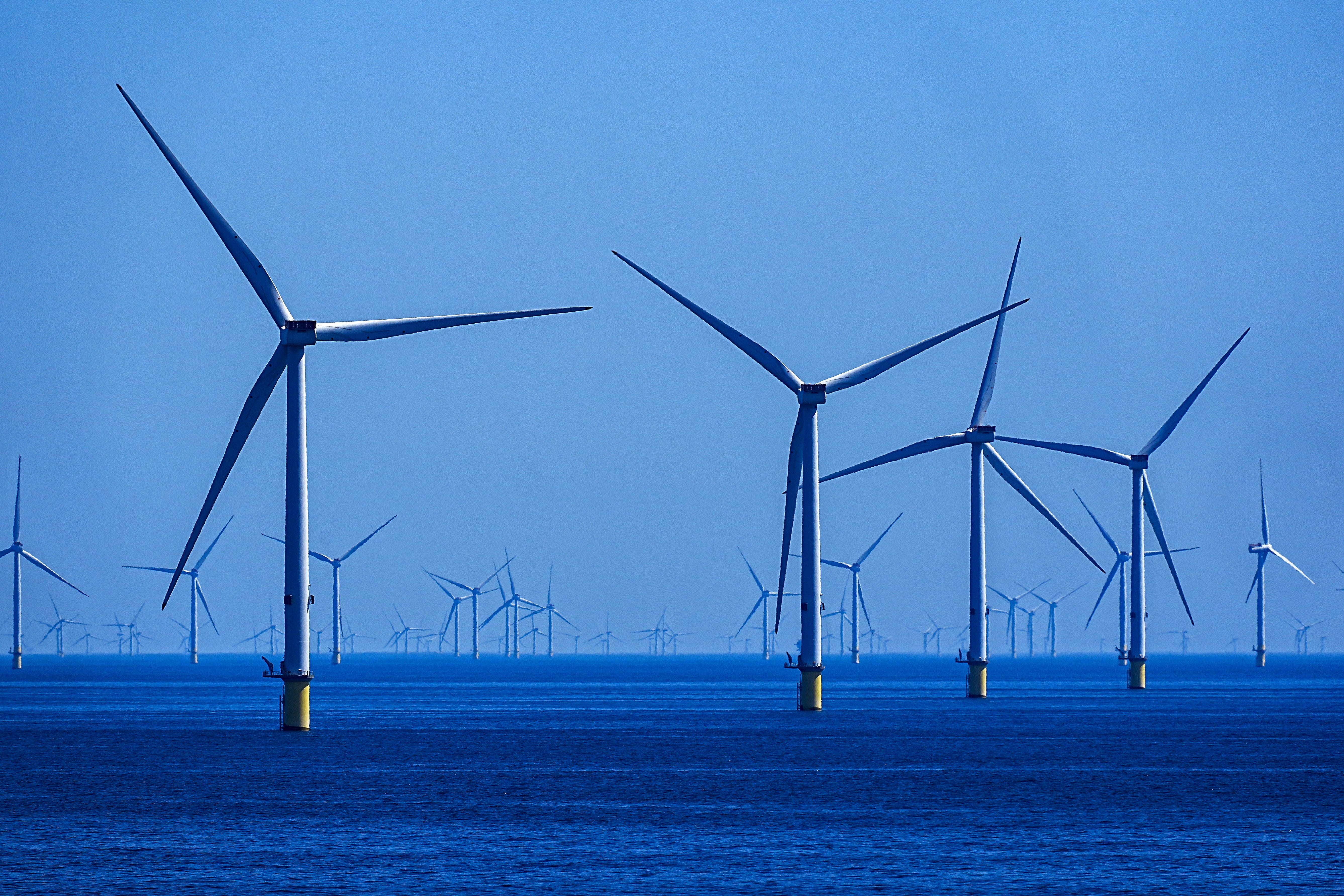 Renewables such as wind generated more than half of the UK’s electricity in 2024 (Peter Byrne/PA)