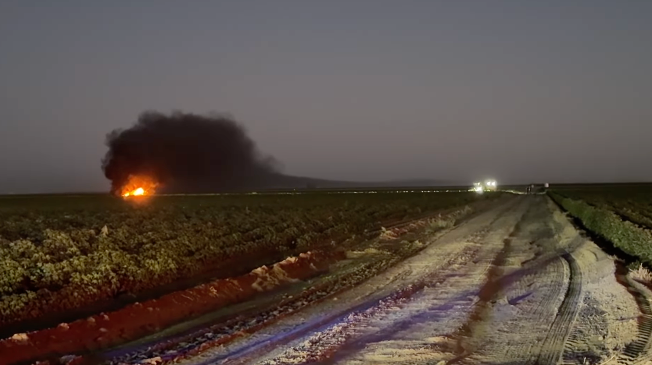 Fire crews attended the scene to extinguish the large flames