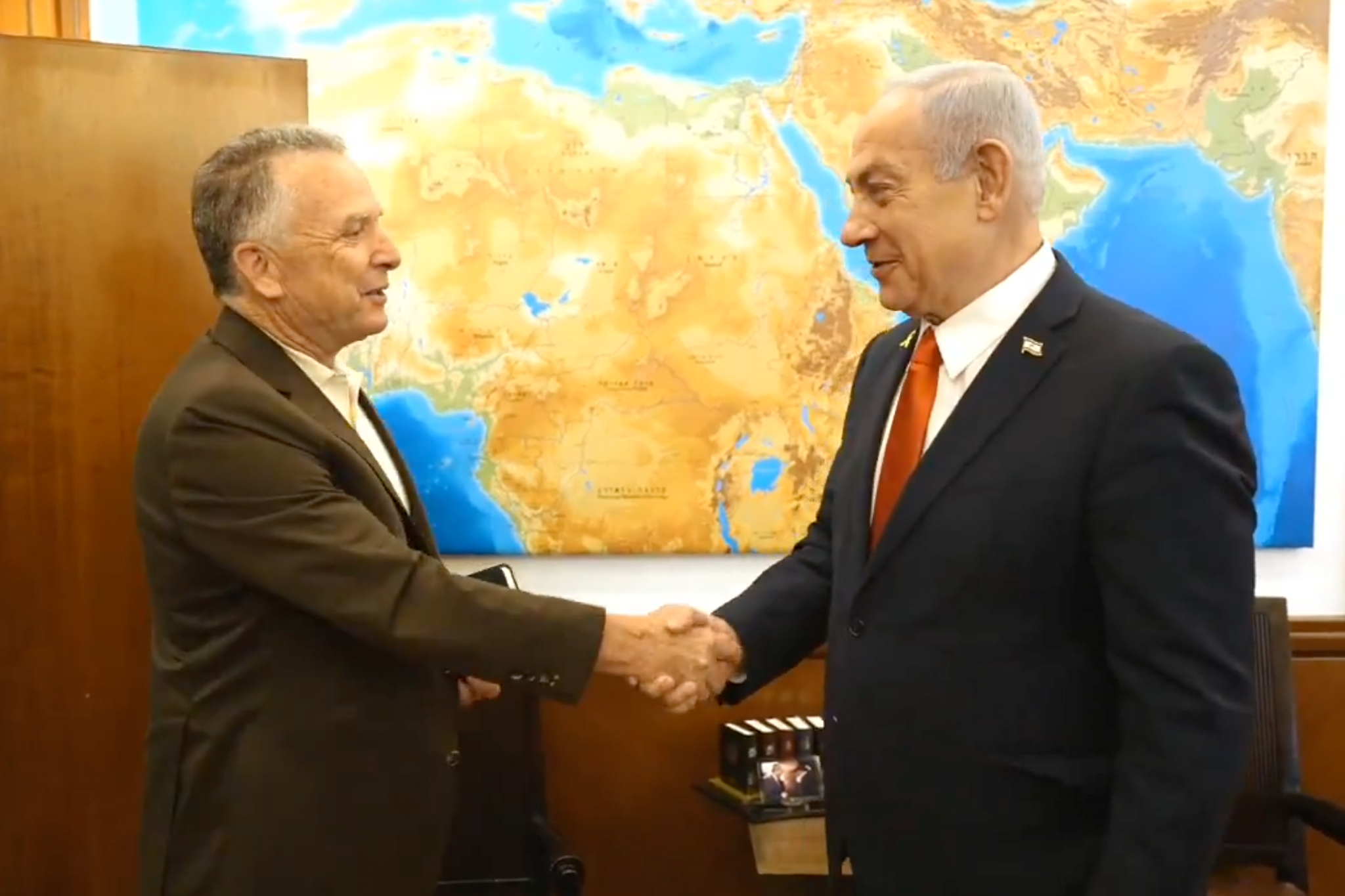 Israeli prime minister Benjamin Netanyahu meets with the US special envoy for the Middle East Steve Witkoff