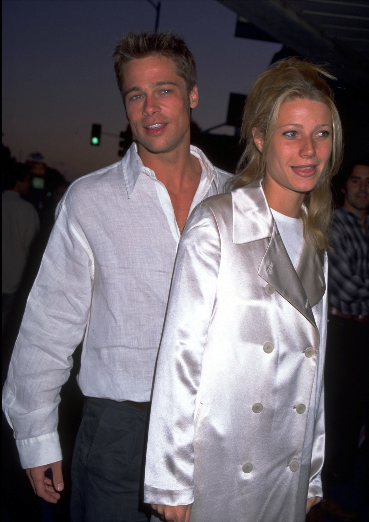 Paltrow with her former fiancé Brad Pitt