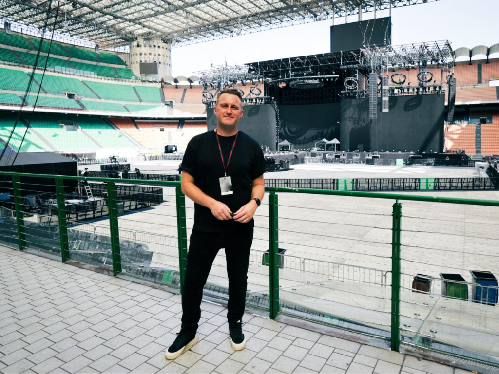 Tom Bairstow at San Siro Stadium, Milan.