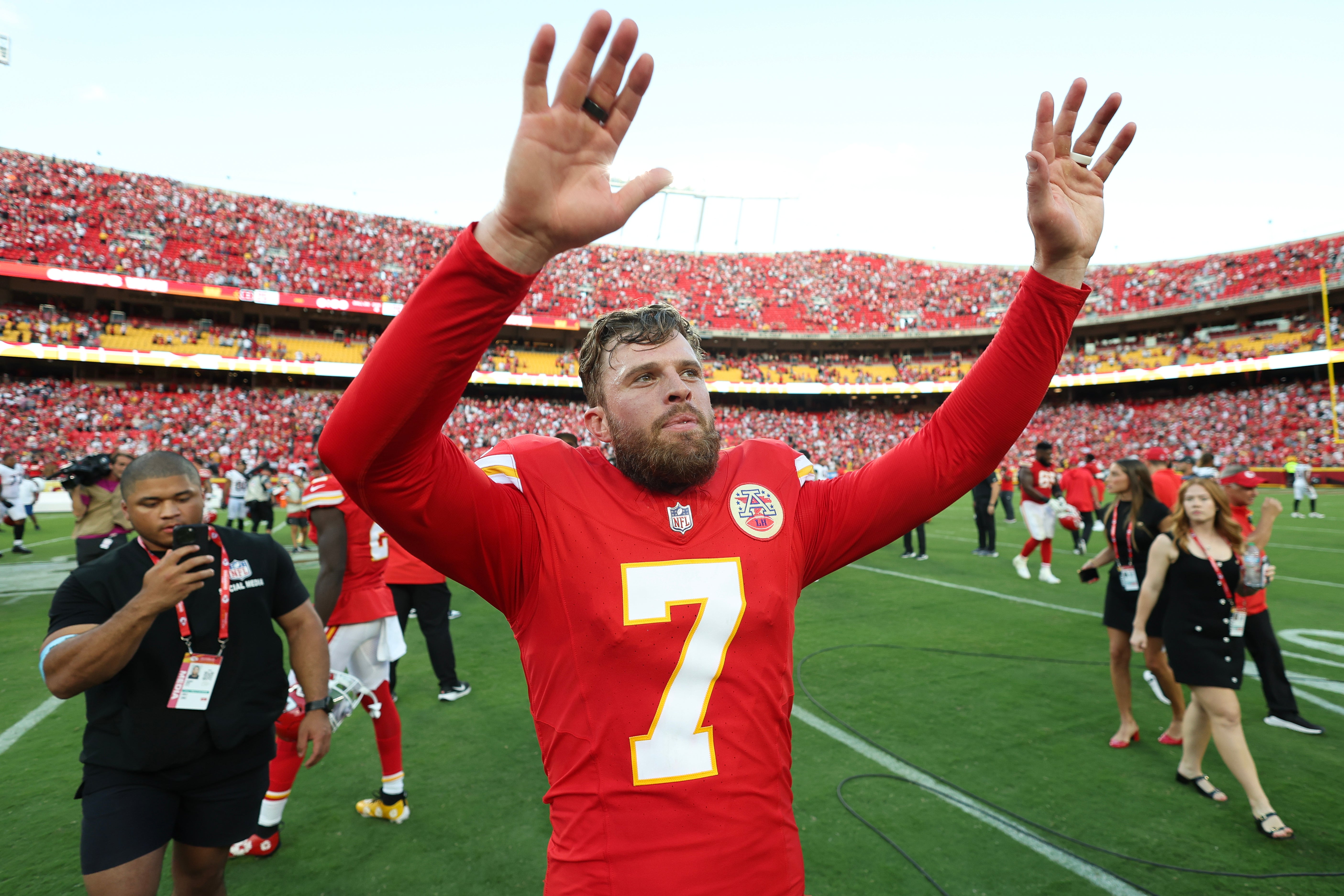 Harrison Butker courted controversy with comments about Pride Month and about women’s role in society