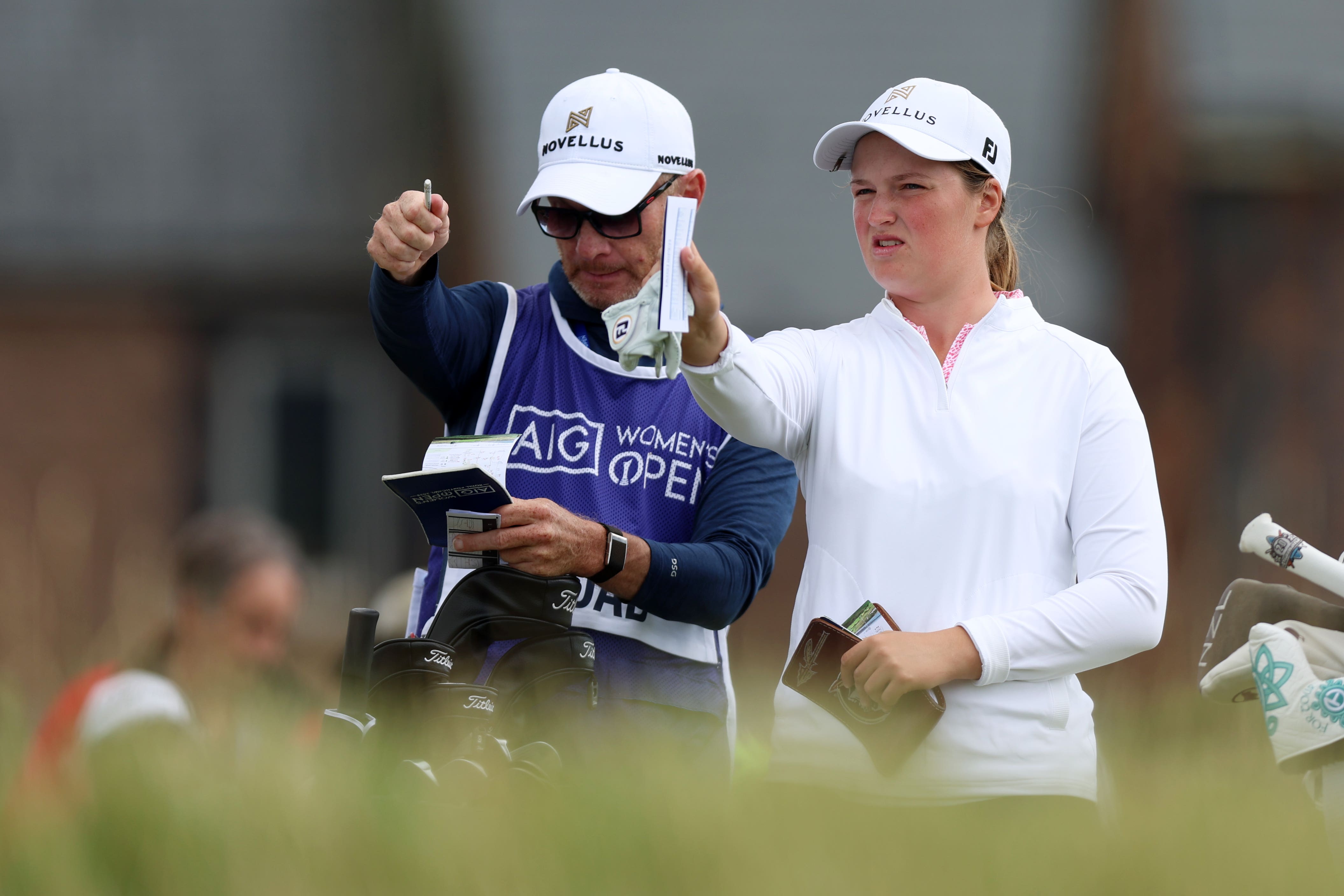 England’s Lottie Woad is five shots off the lead after the first day of the AIG Women’s Open at Royal Porthcawl (Nigel French/PA)