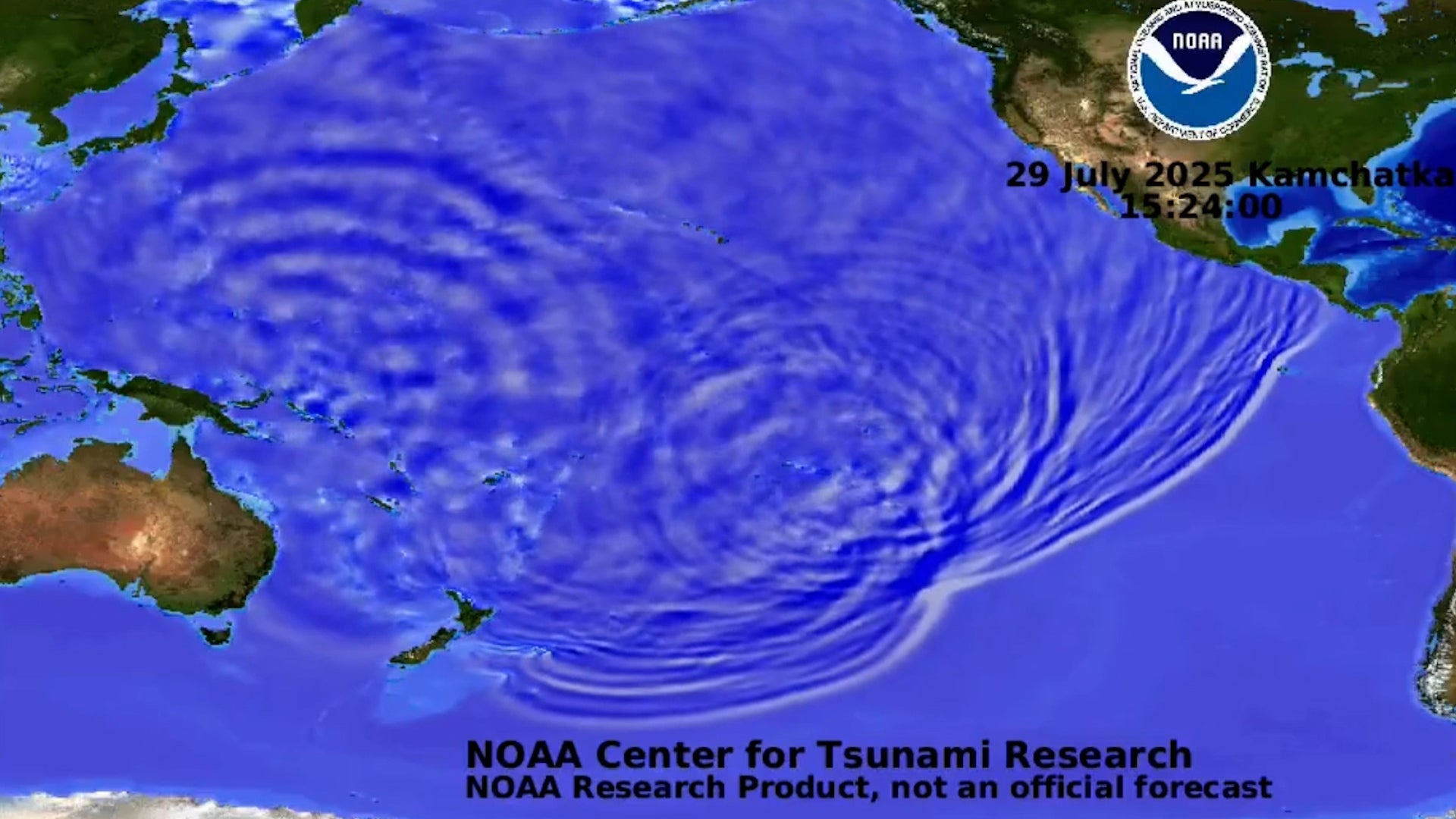 Animation reveals how tsunami, triggered by 8.8-magnitude earthquake, surged across Pacific Ocean