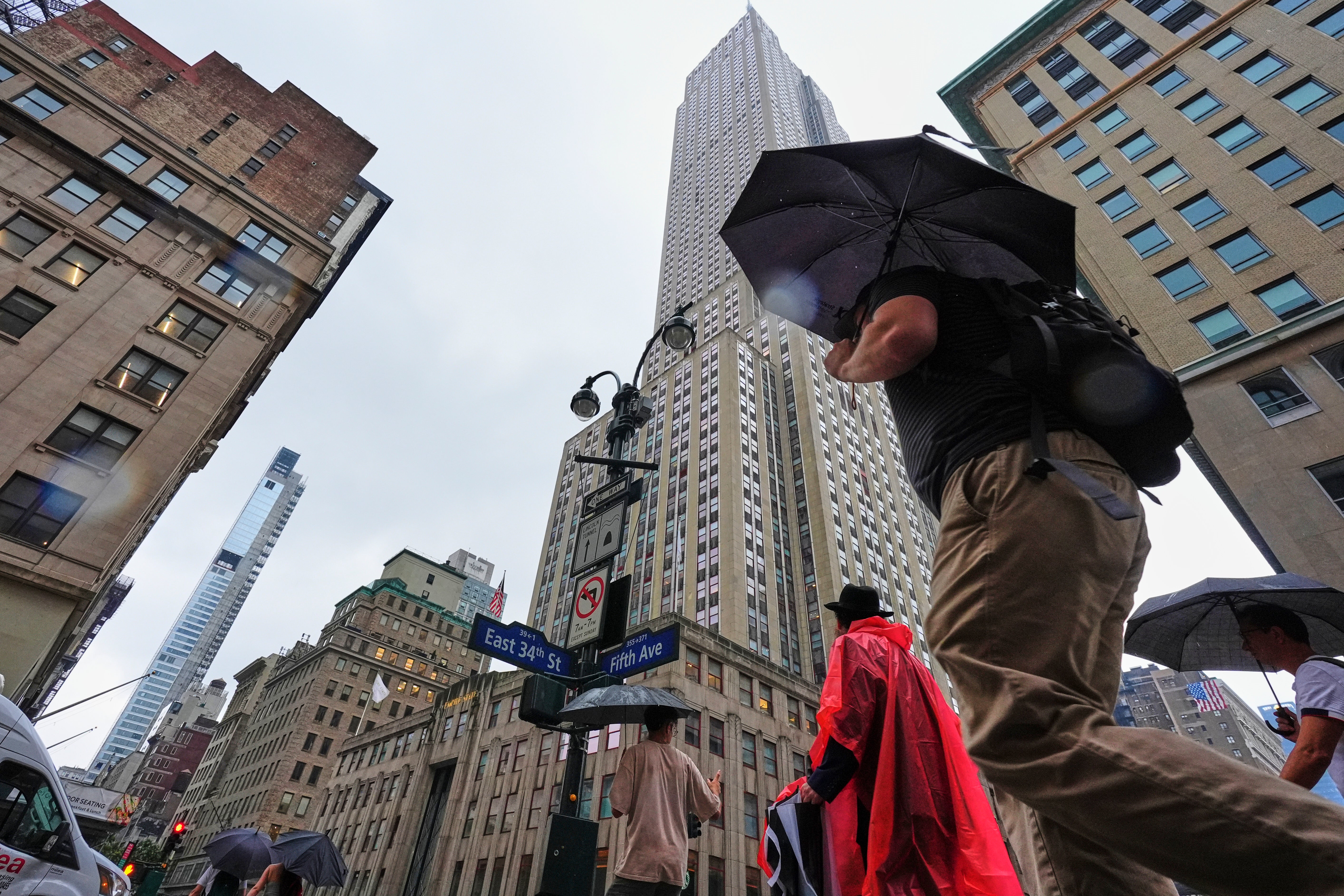 Up to five inches of rain was forecast for New York City, with rainfall rates at up to 3 inches an hour