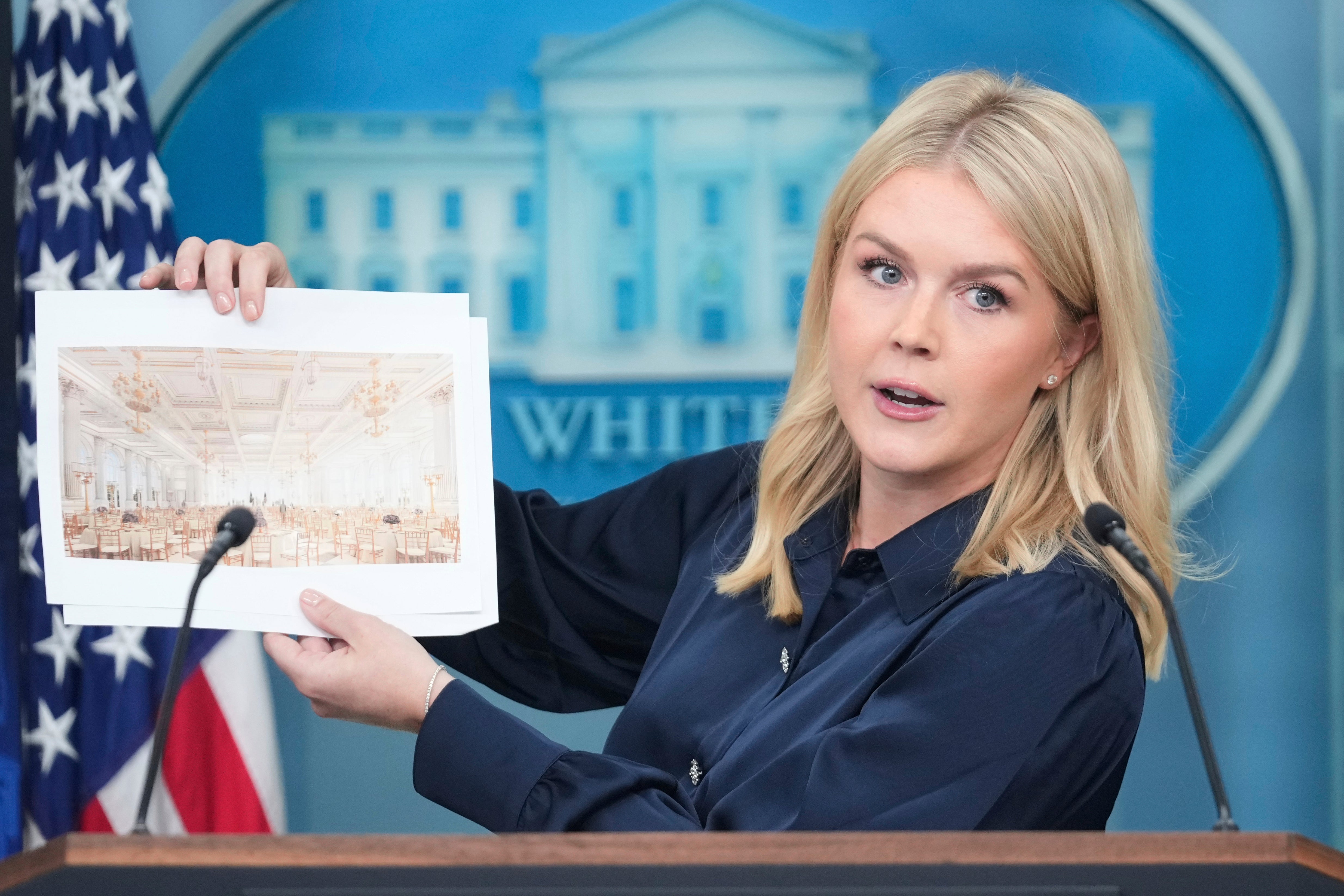 White House Press Secretary Karoline Leavitt chalks up outrage over the White House demolition for Trump’s new ballroom as Democrats being ‘jealous.’