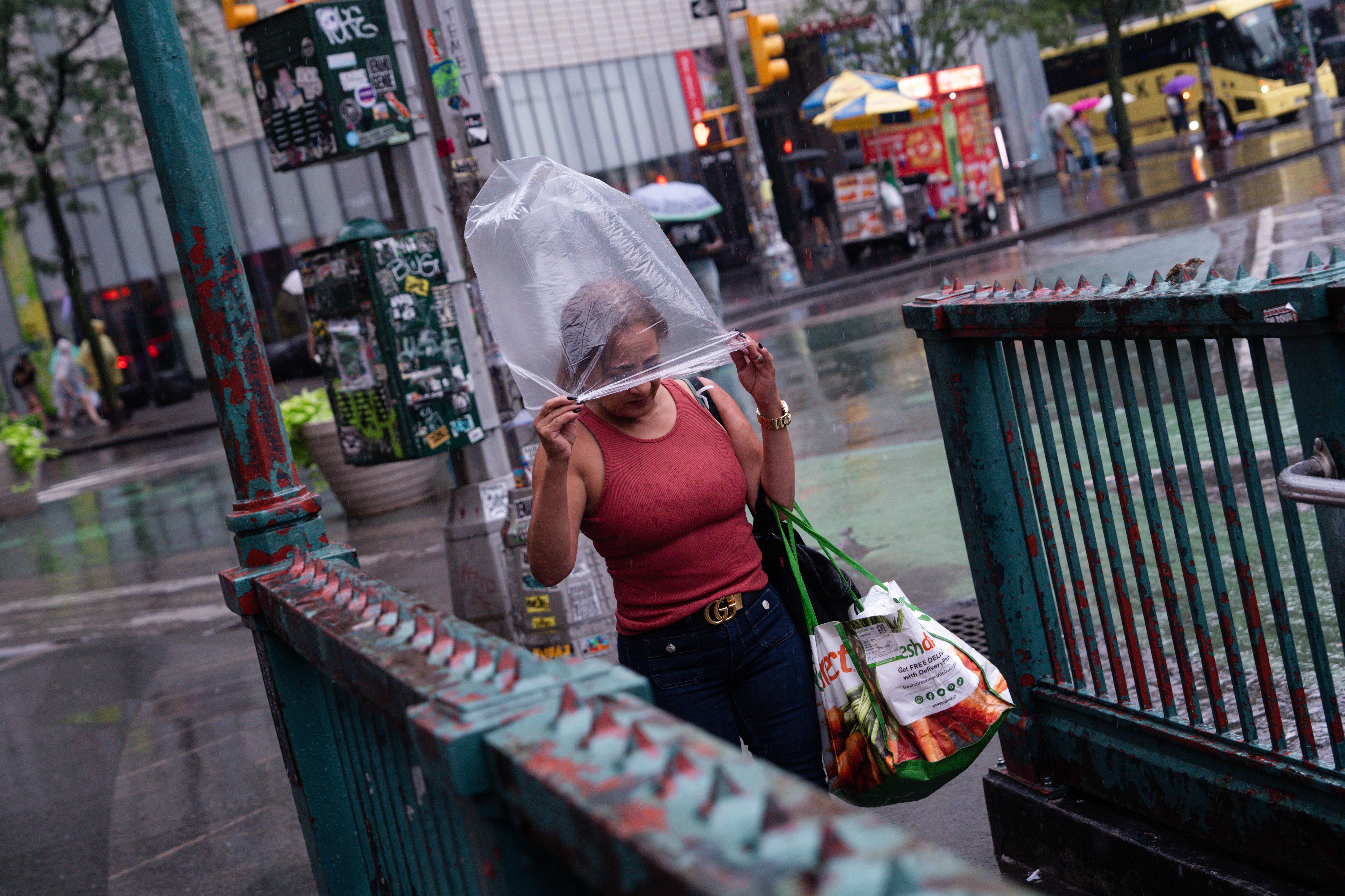 New Yorkers were facing drenched subways on Thursday afternoon into the evening