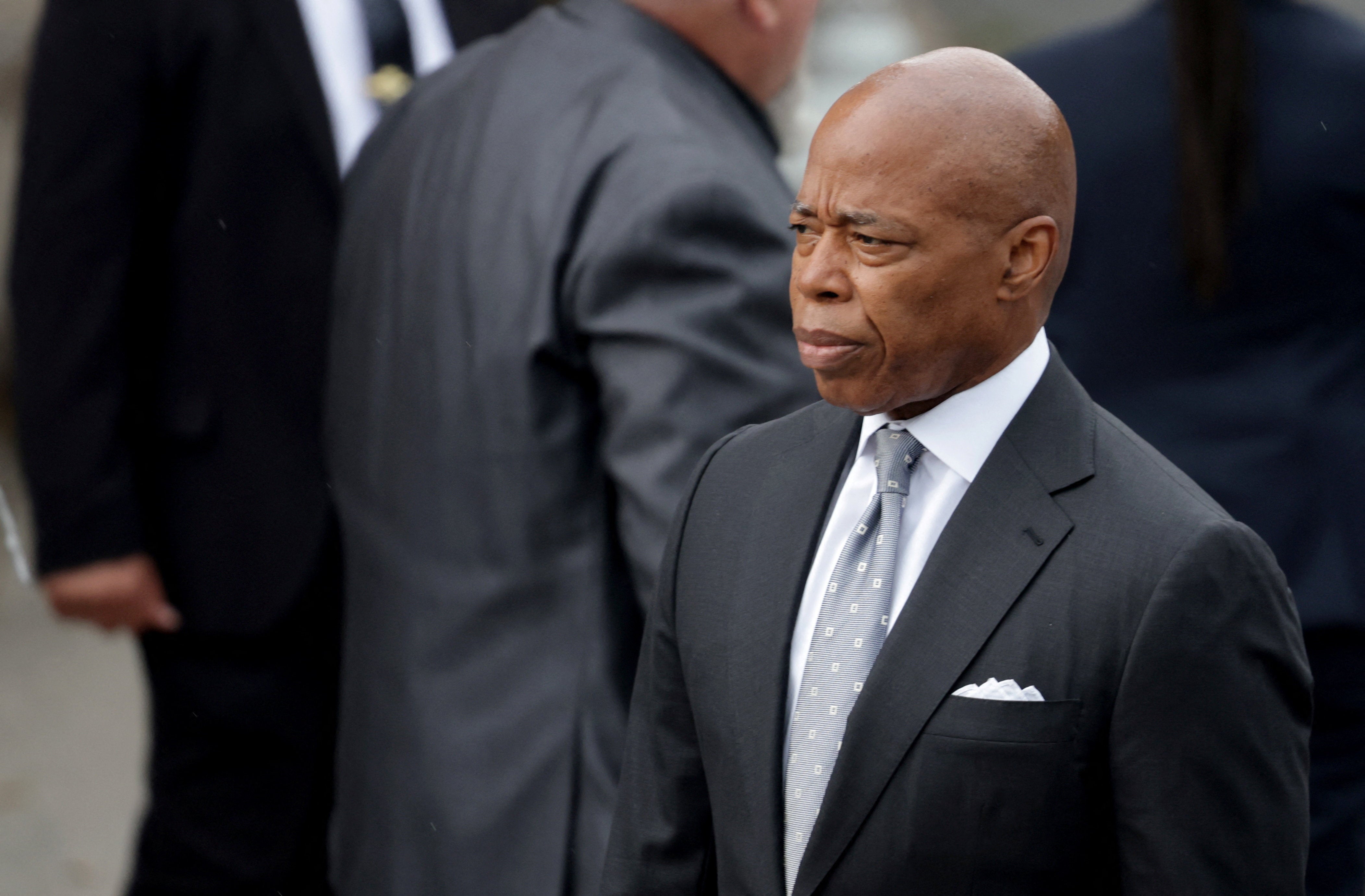 New York City Mayor Eric Adams, himself a former NYPD officer, spoke at the funeral