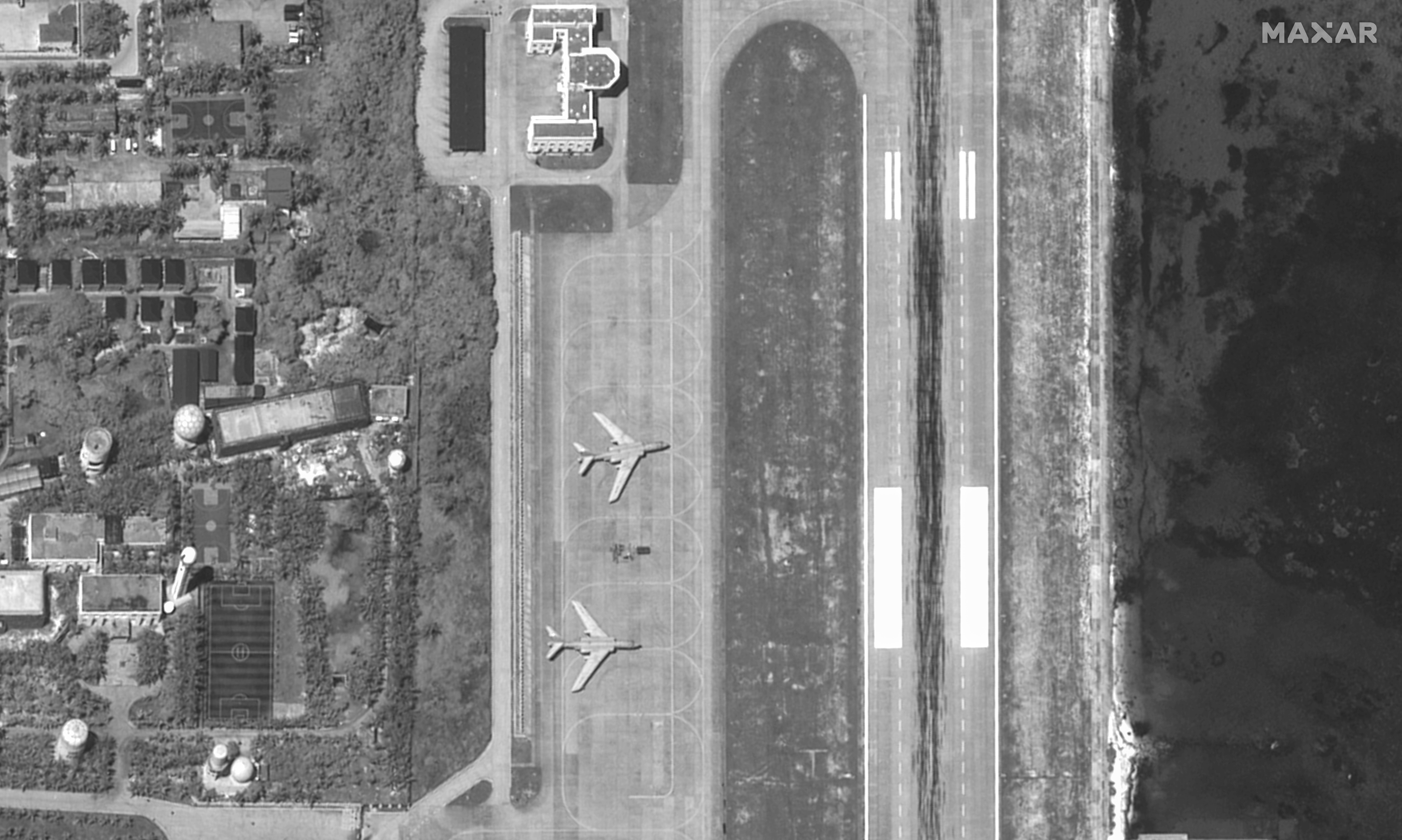 Two H6 Bomber aircraft seen on Woody Island in the Paracels in May this year