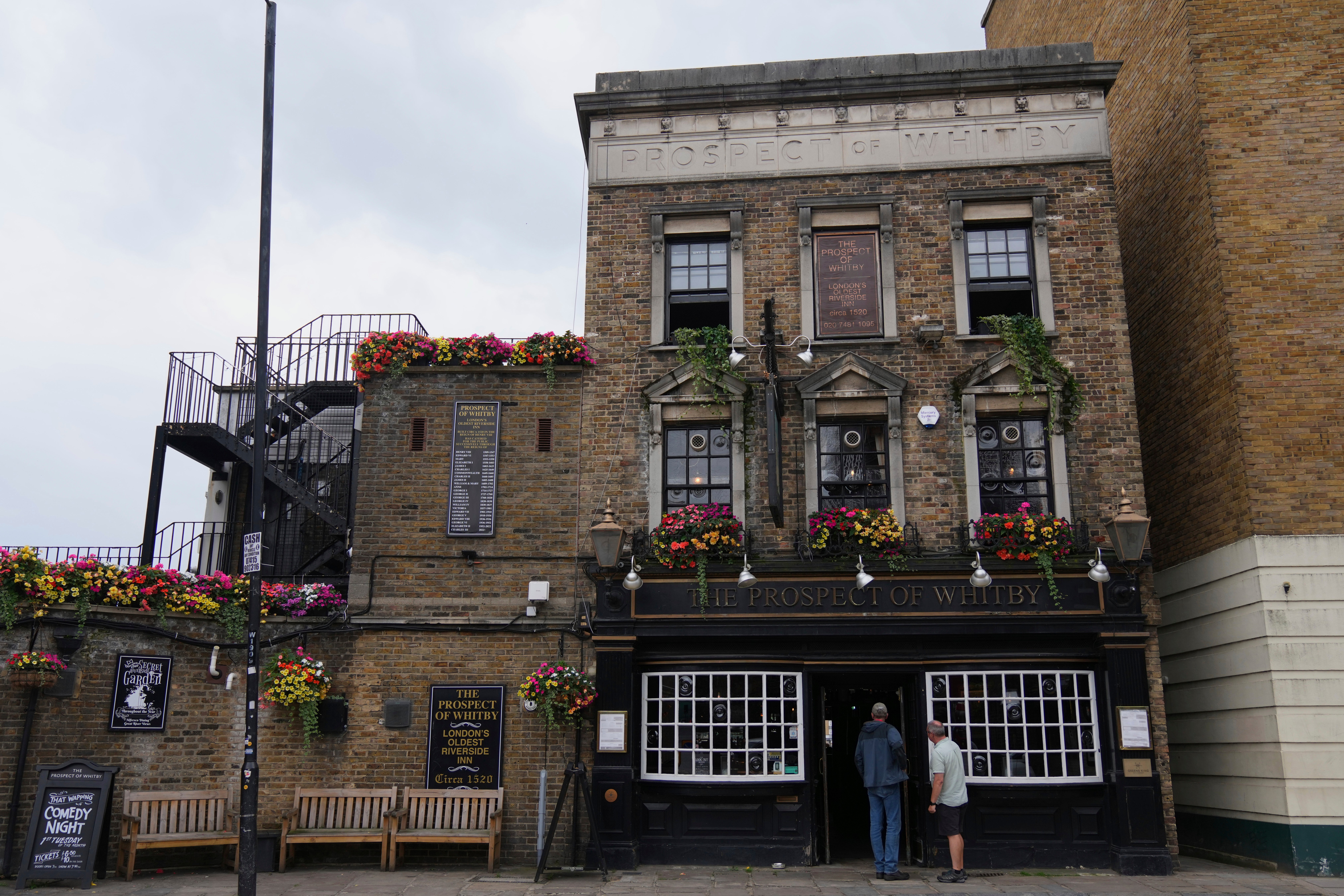 The Prospect of Whitby, a British pub in London, Wednesday, July 23, 2025. (AP Photo/Joanna Chan)