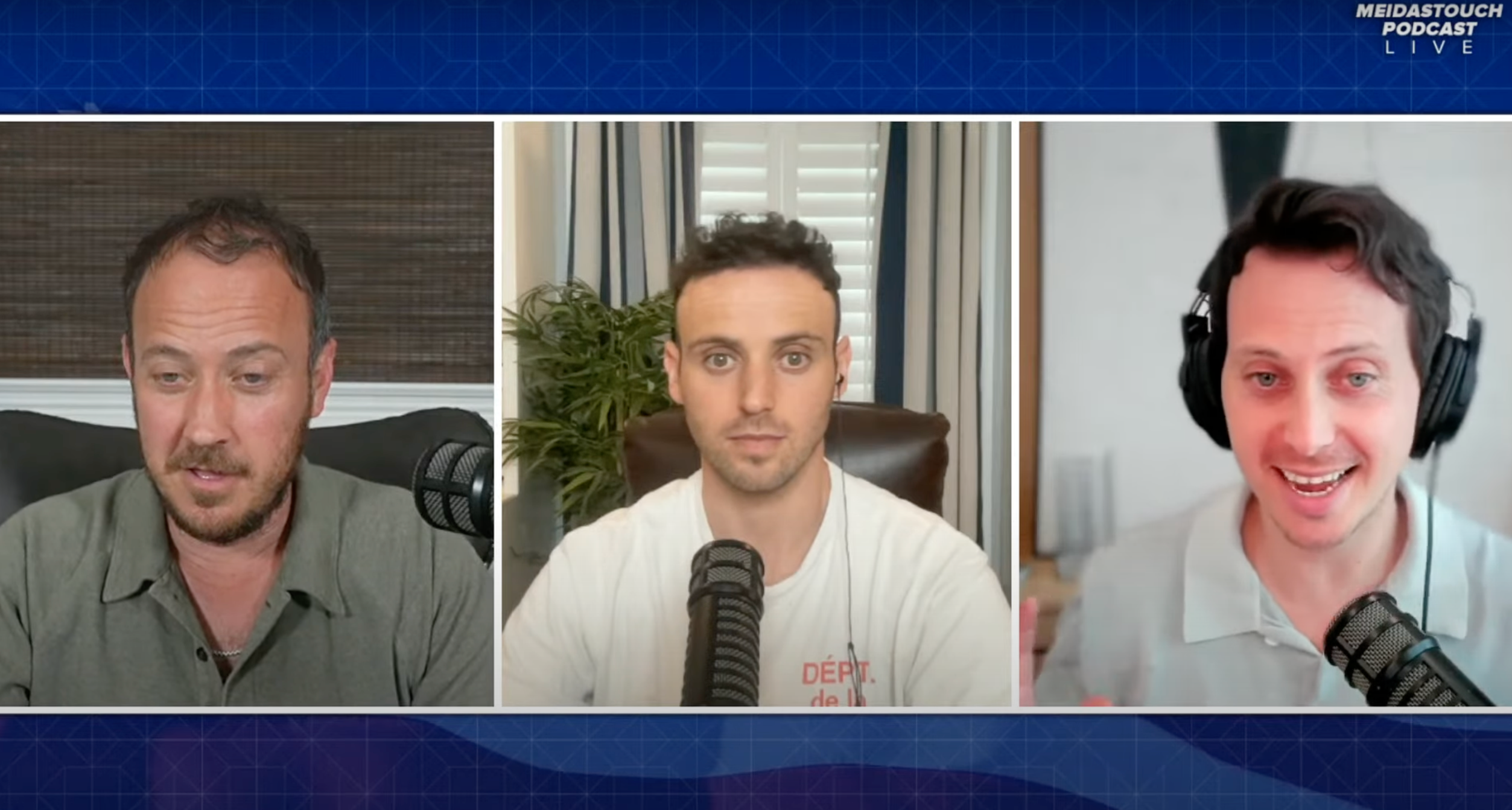 Left to right: Ben, Jordy and Brett Meislas of the MediaTouch Podcast were delighted to beat the Joe Rogan Experience to take the top of the rankings