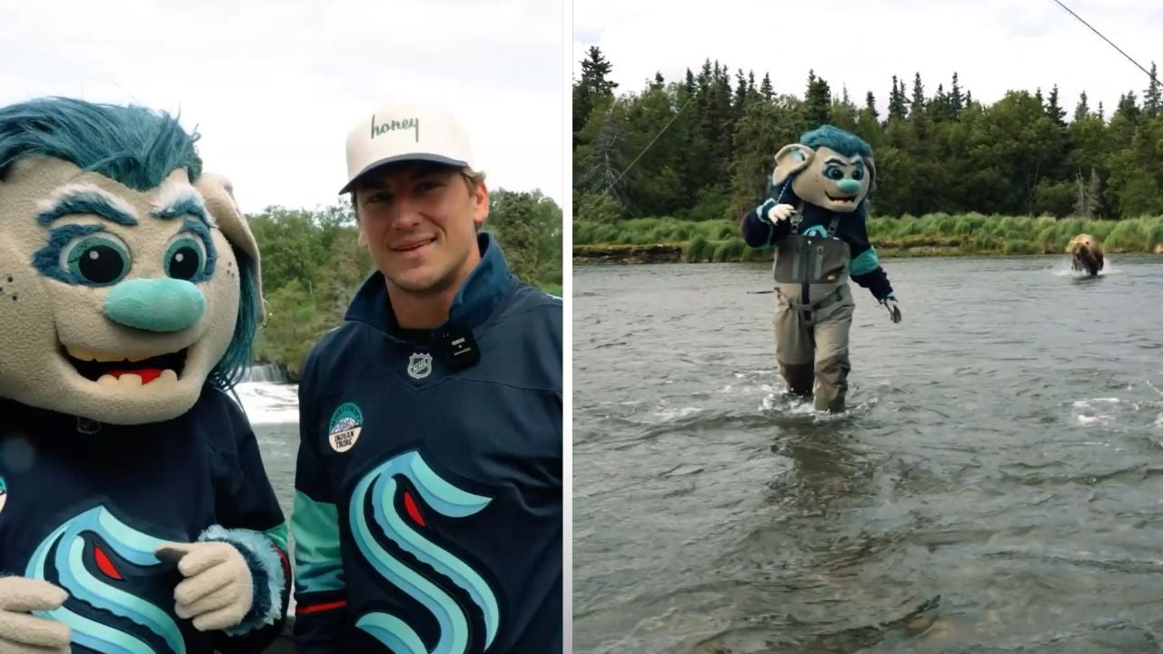 NHL player and mascot charged by bear while shooting video in Alaskan river
