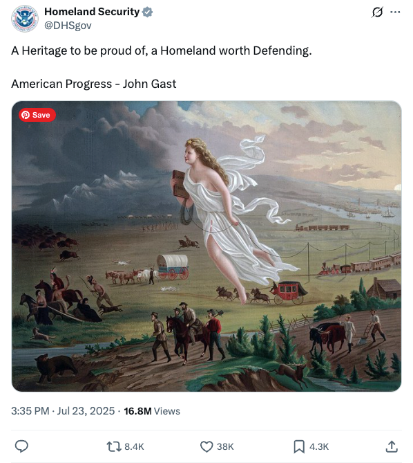 Trump administration has also faced controversy for its use of frontier imagery to promote Homeland Security