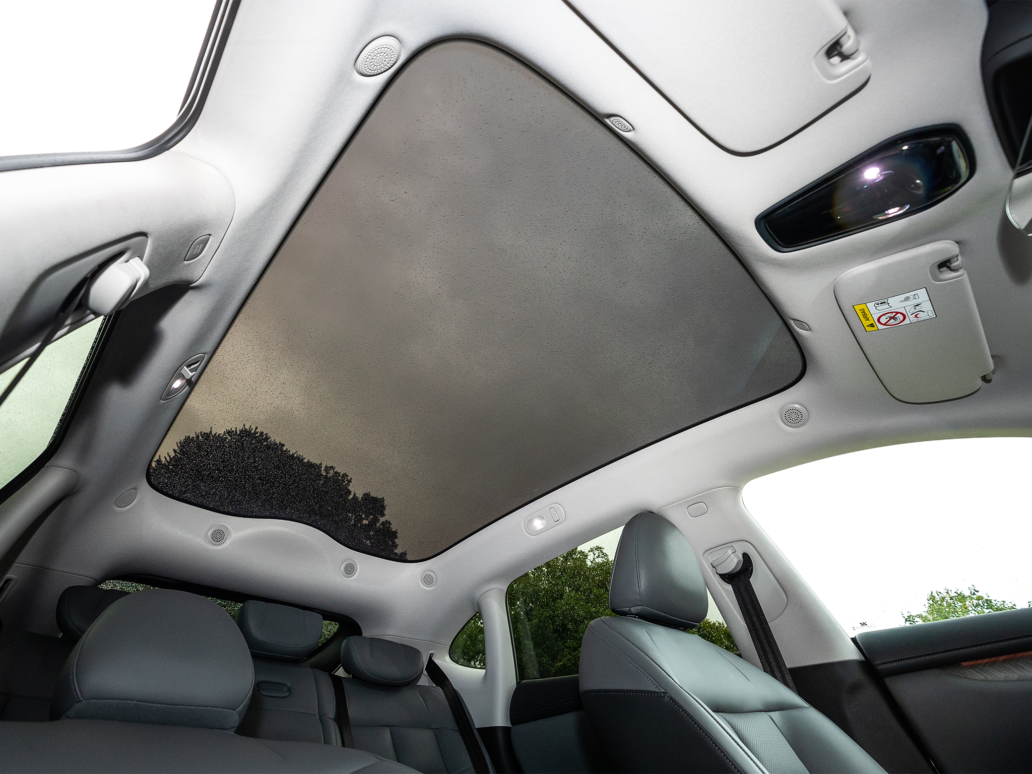 There’s a tiny rear window, but more impressive is the view upwards