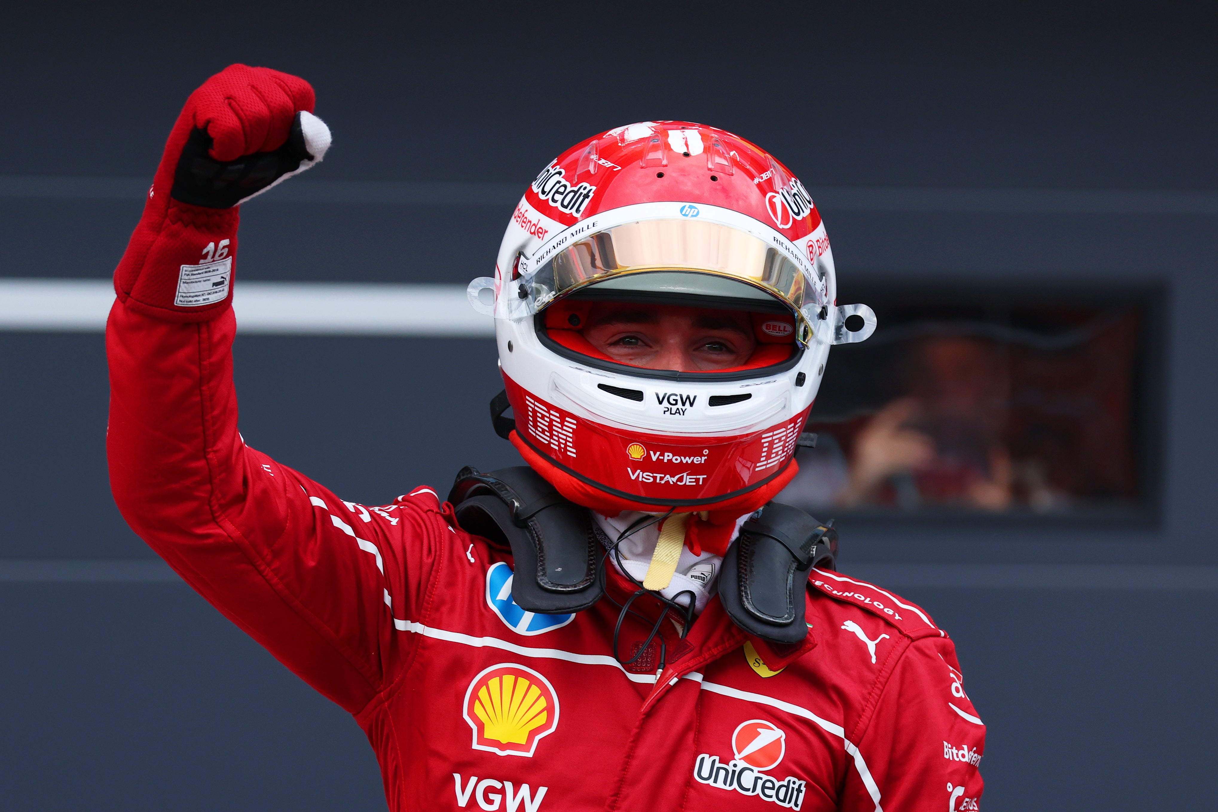 Charles Leclerc claimed a surprise pole position in qualifying