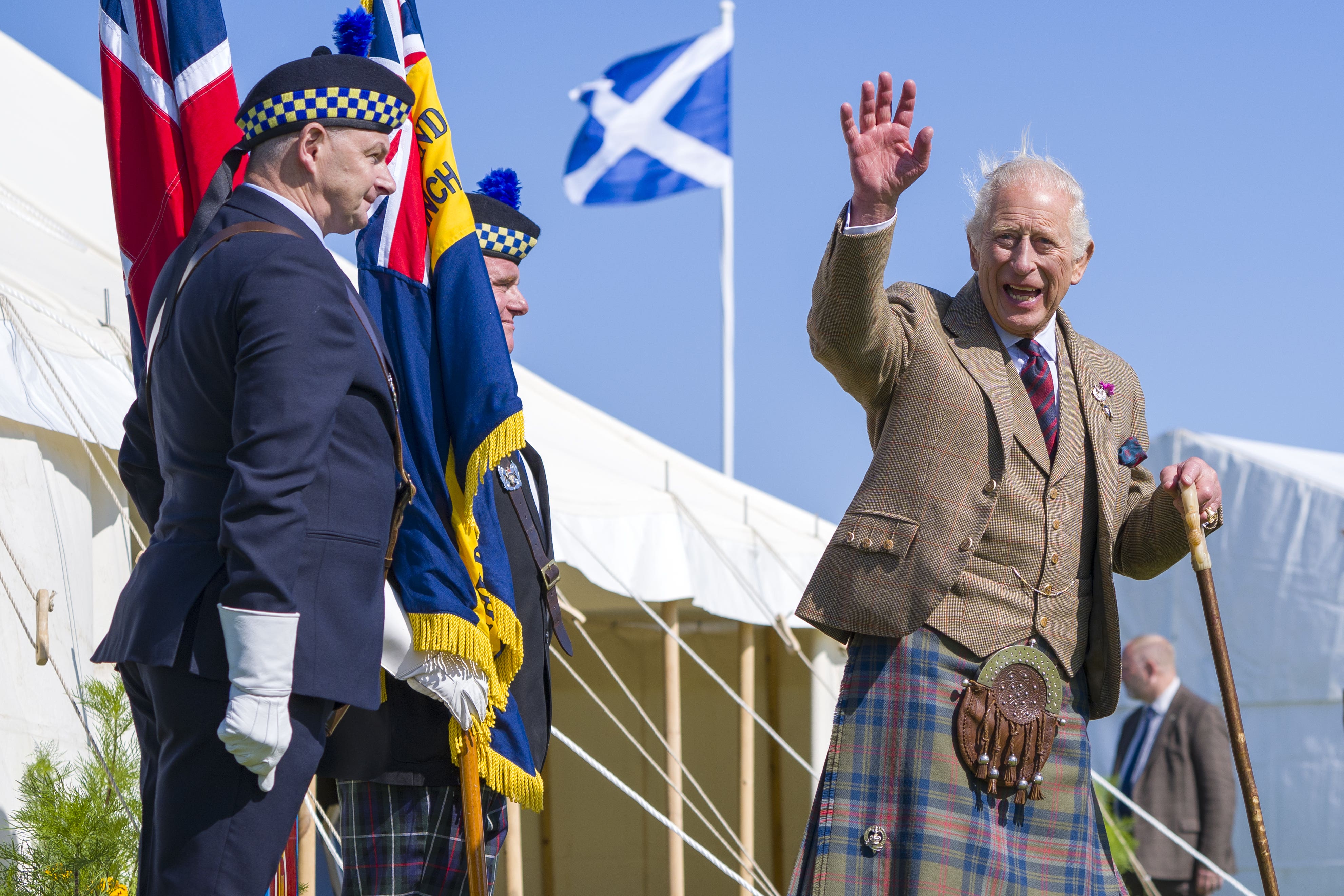 The King attended the Mey Highland Games in Caithness (Jane Barlow/PA)