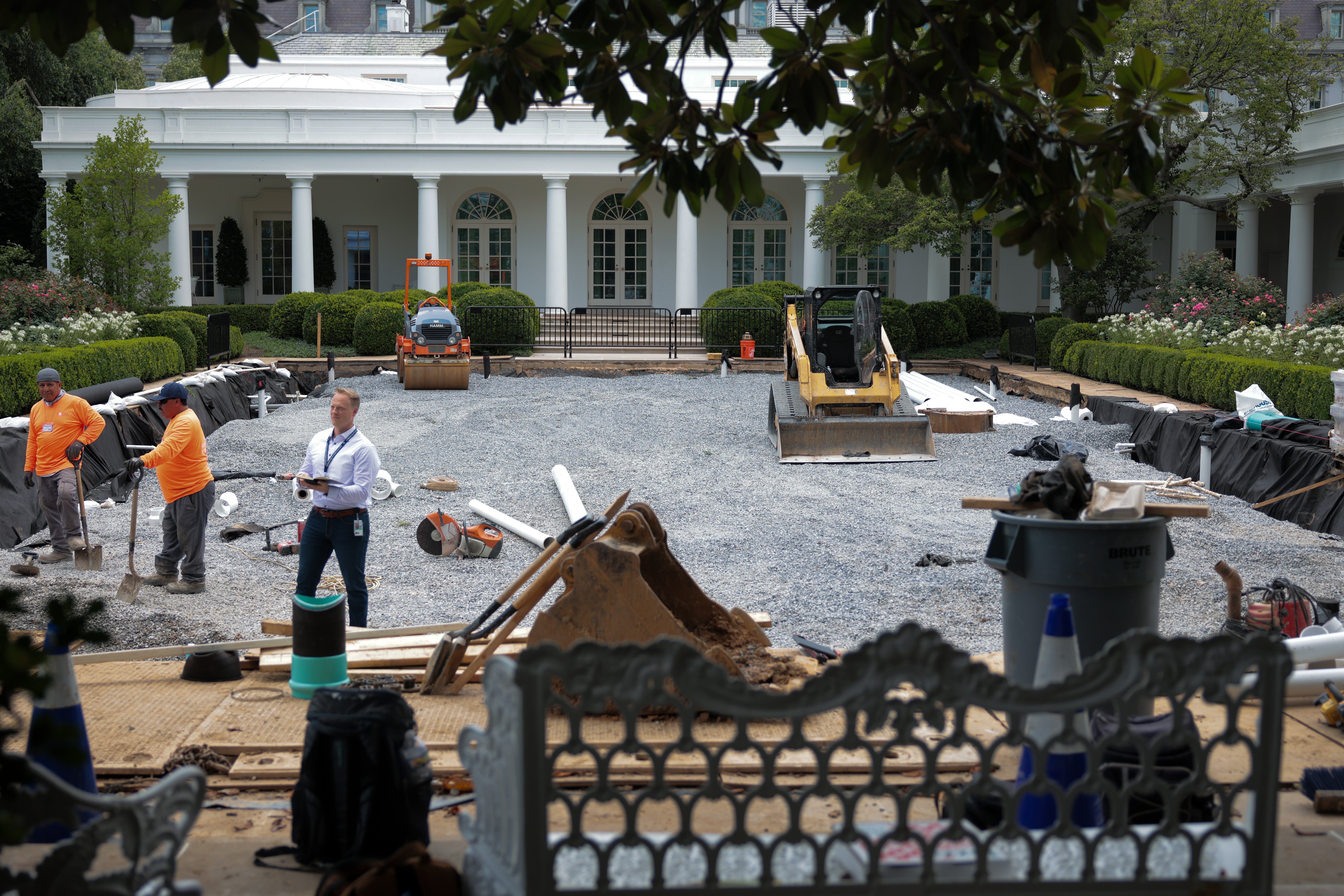 Trump says he ‘had to’ pave over White House Rose Garden lawn