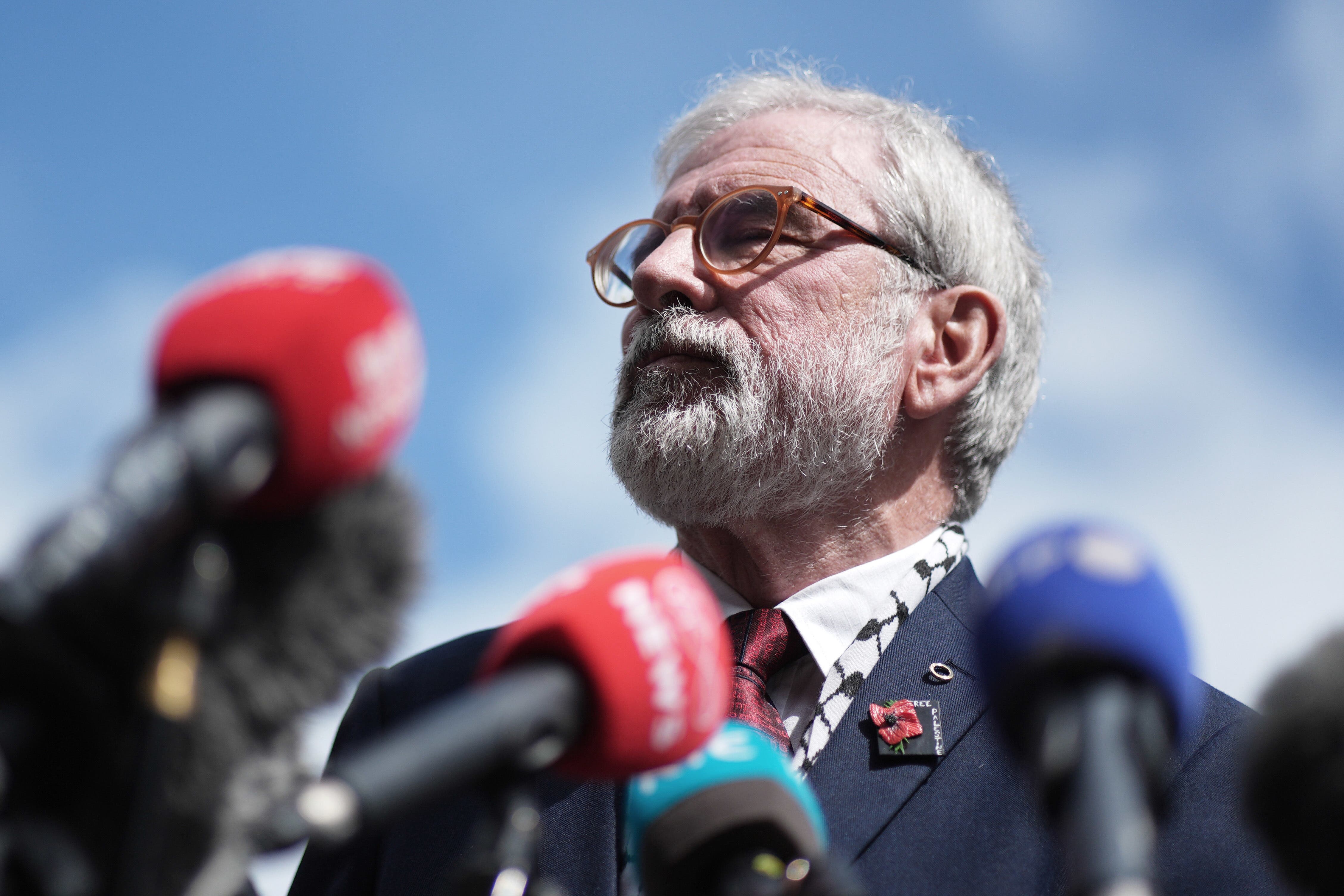 Former Sinn Fein president Gerry Adams outside the High Court in Dublin after he won his libel action against the BBC (Brian Lawless/PA)
