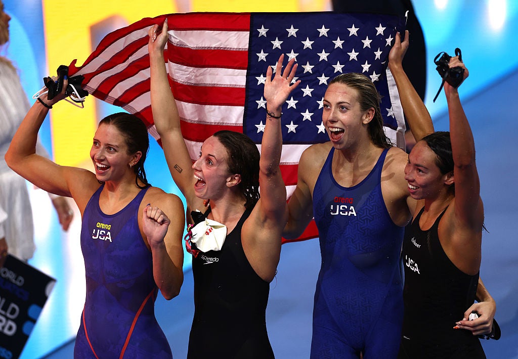 The US women's 4x100m medley team set a new world record