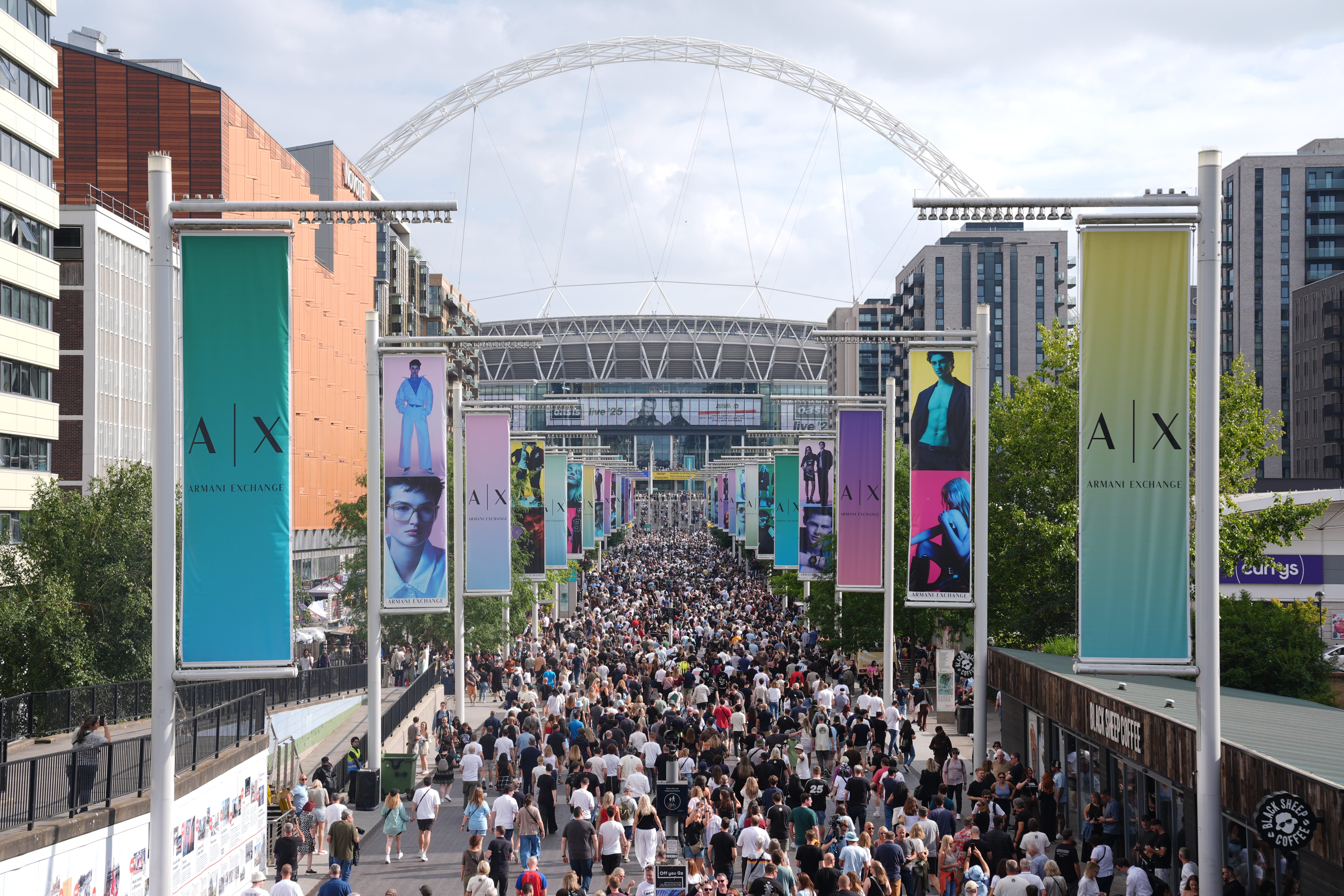 The man fell during an Oasis concert at Wembley Stadium (Lucy North/PA)