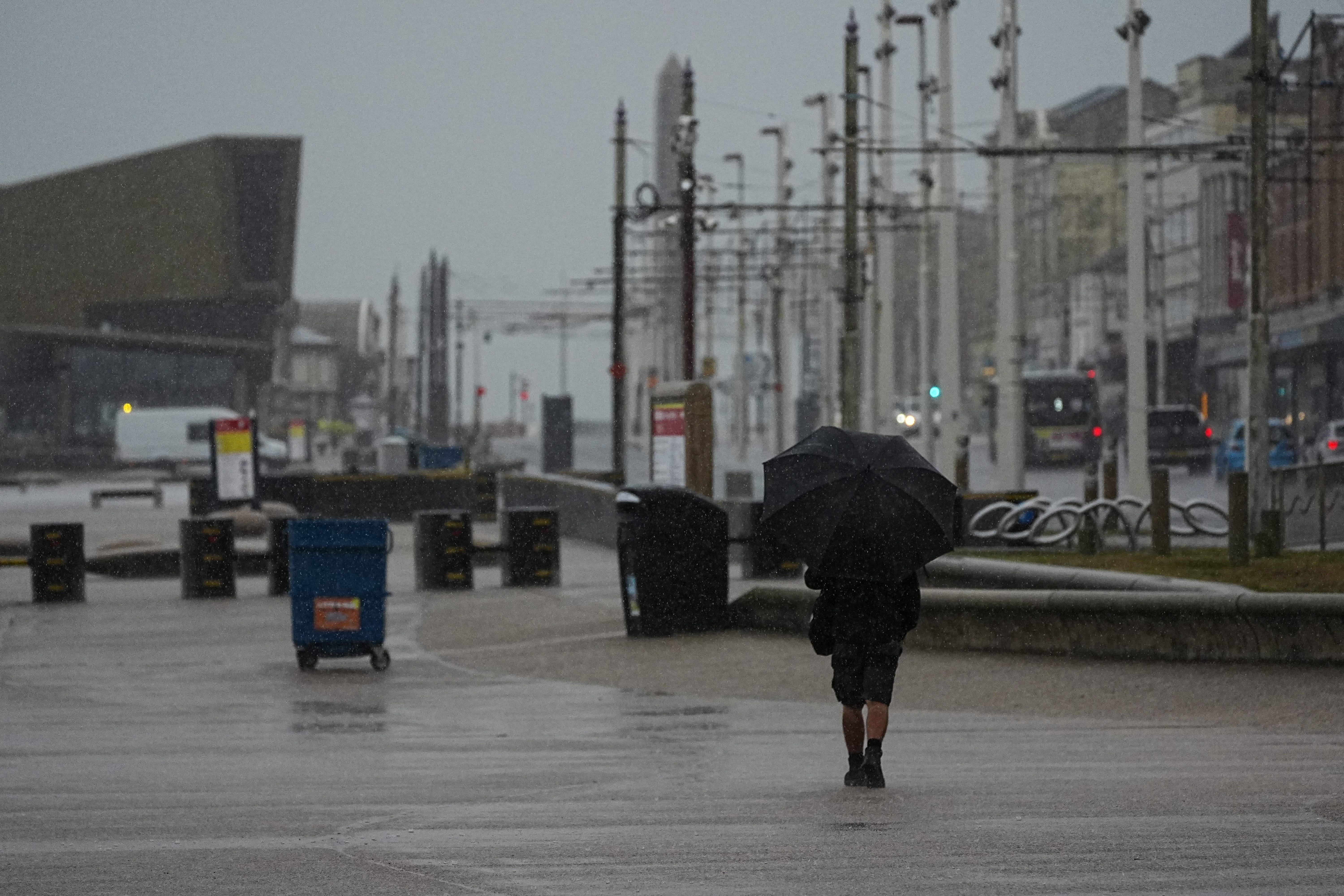 Grey skies and choppy waters at the promenade in Blackpool, Lancashire (Peter Byrne/PA)