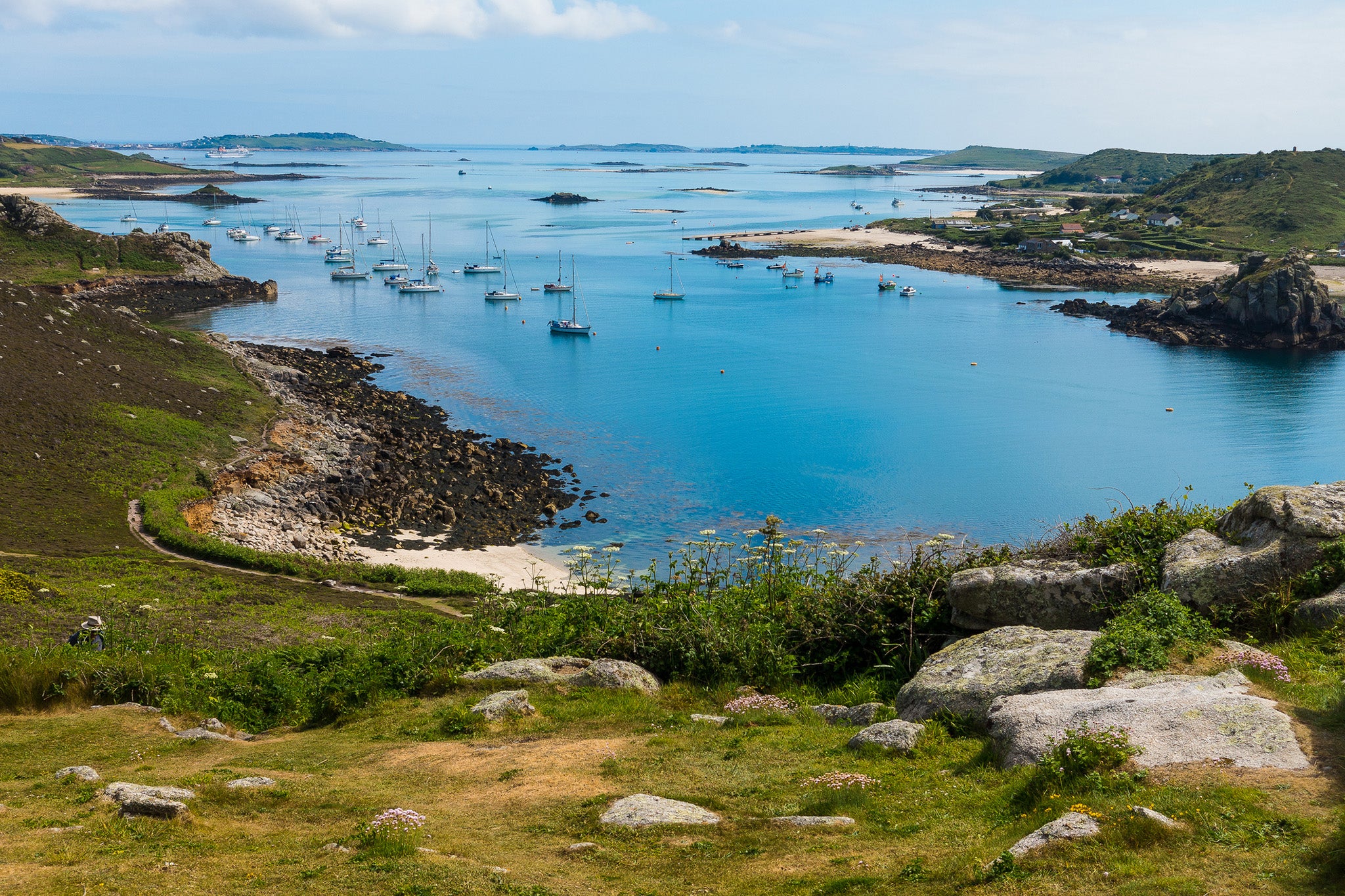 The golden beaches and turquoise waters of the Scilly Isles look like they could be in the Caribbean