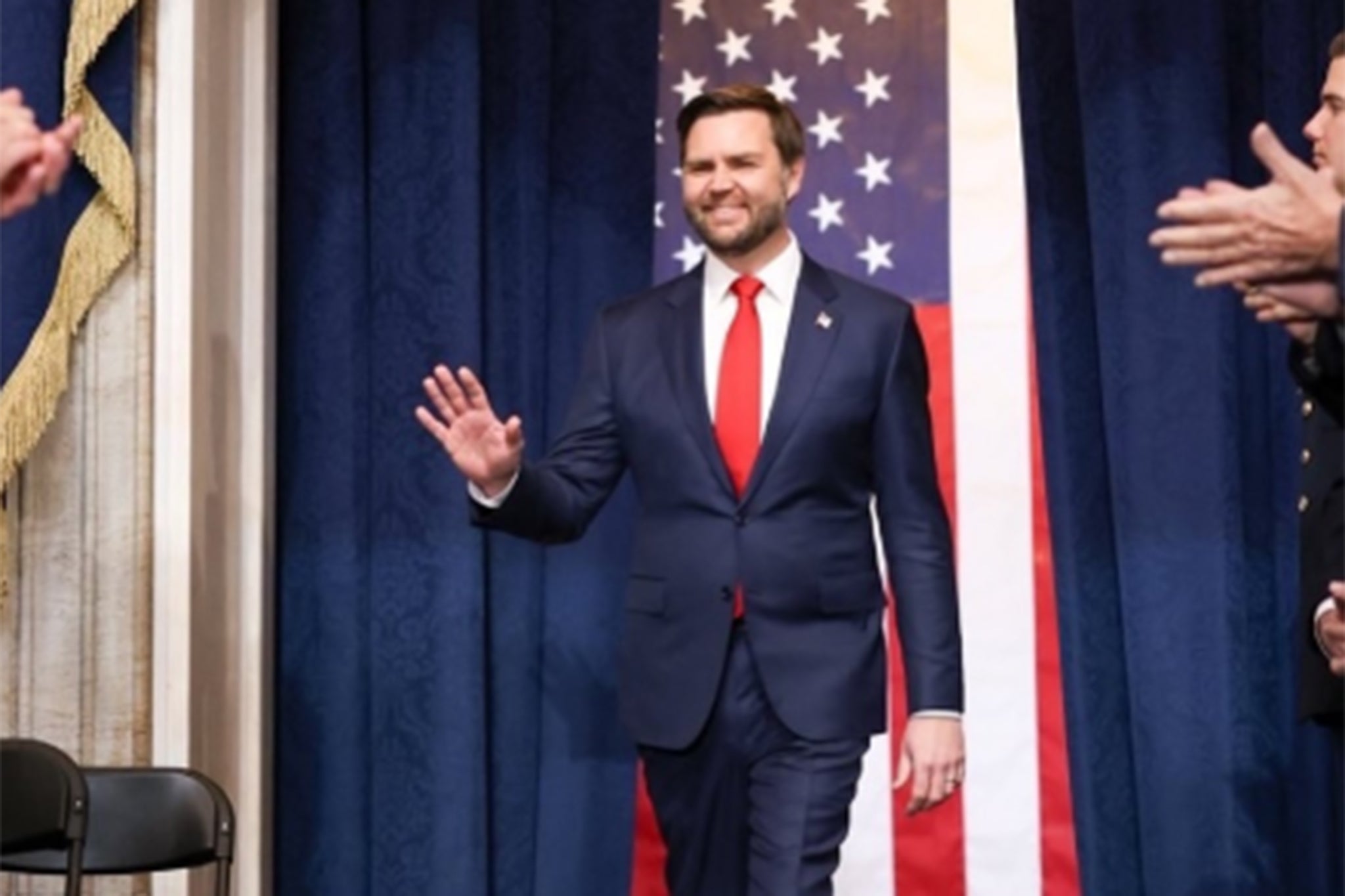 The original photo was taken at the inauguration in January