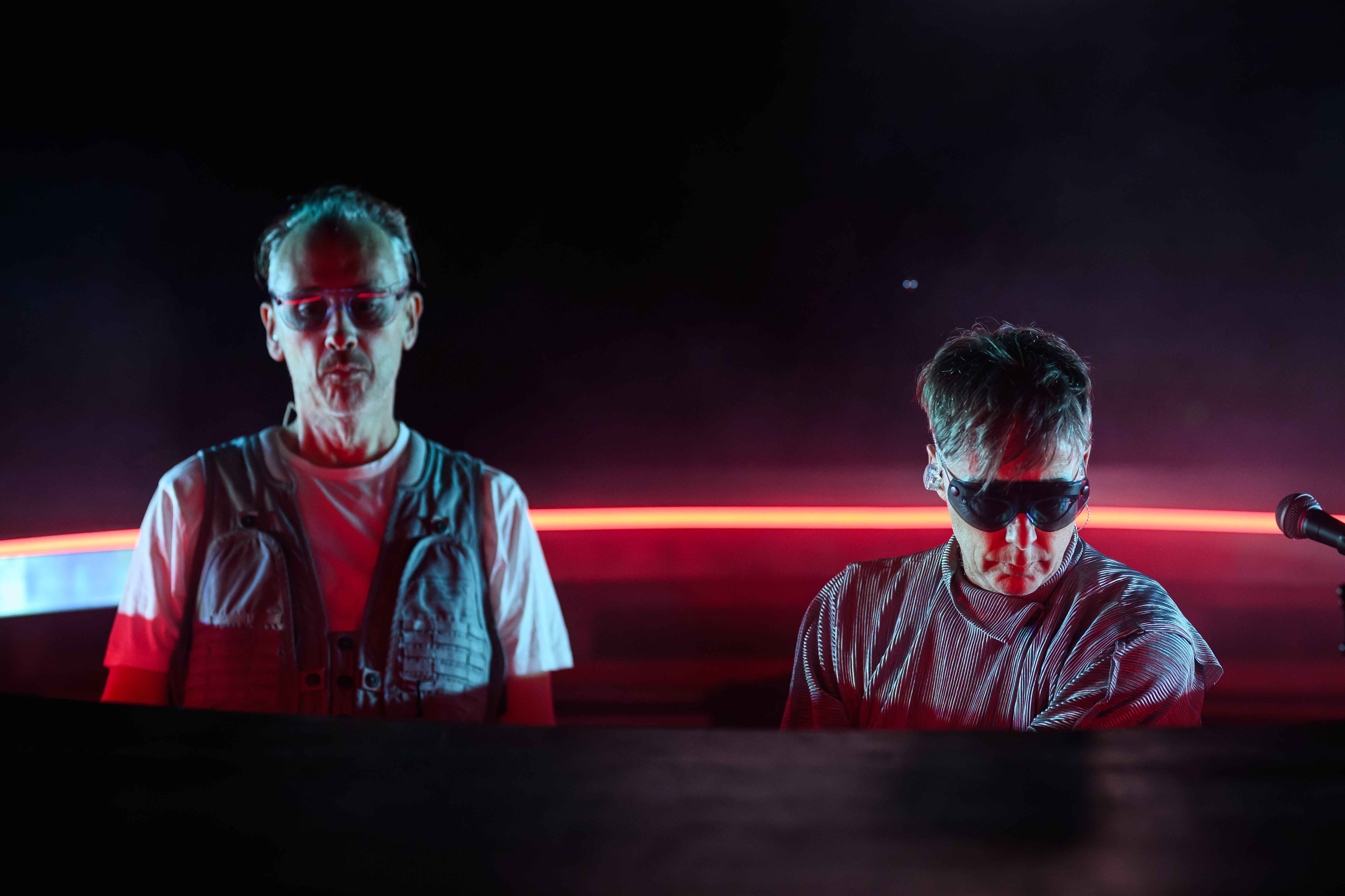 Simon Ratcliffe (left) and Felix Buxton of Basement Jaxx helmed a disco spaceship with a stardusted crew on the Castle Stage