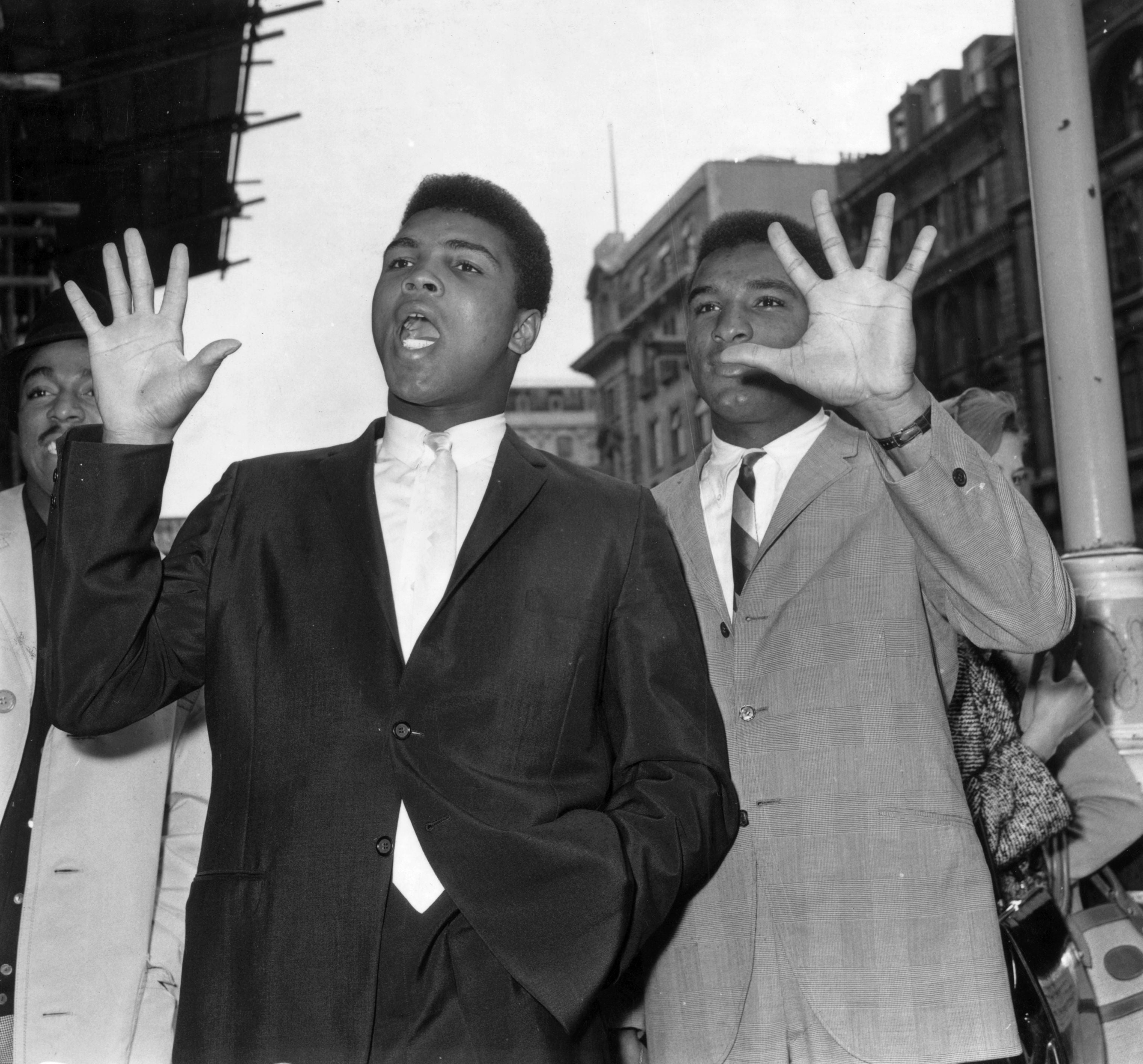 Muhammad Ali (left) with Rahaman in 1963, when the brothers were named Cassius and Rudolph Clay