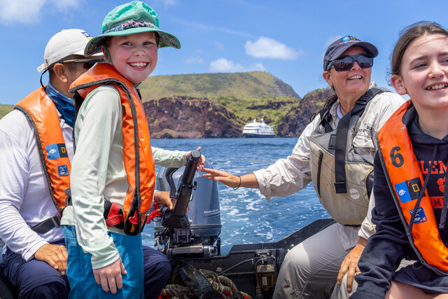 <p>Children can take part in hands-on activities designed to inspire curiosity and environmental stewardship while on board and in port</p>