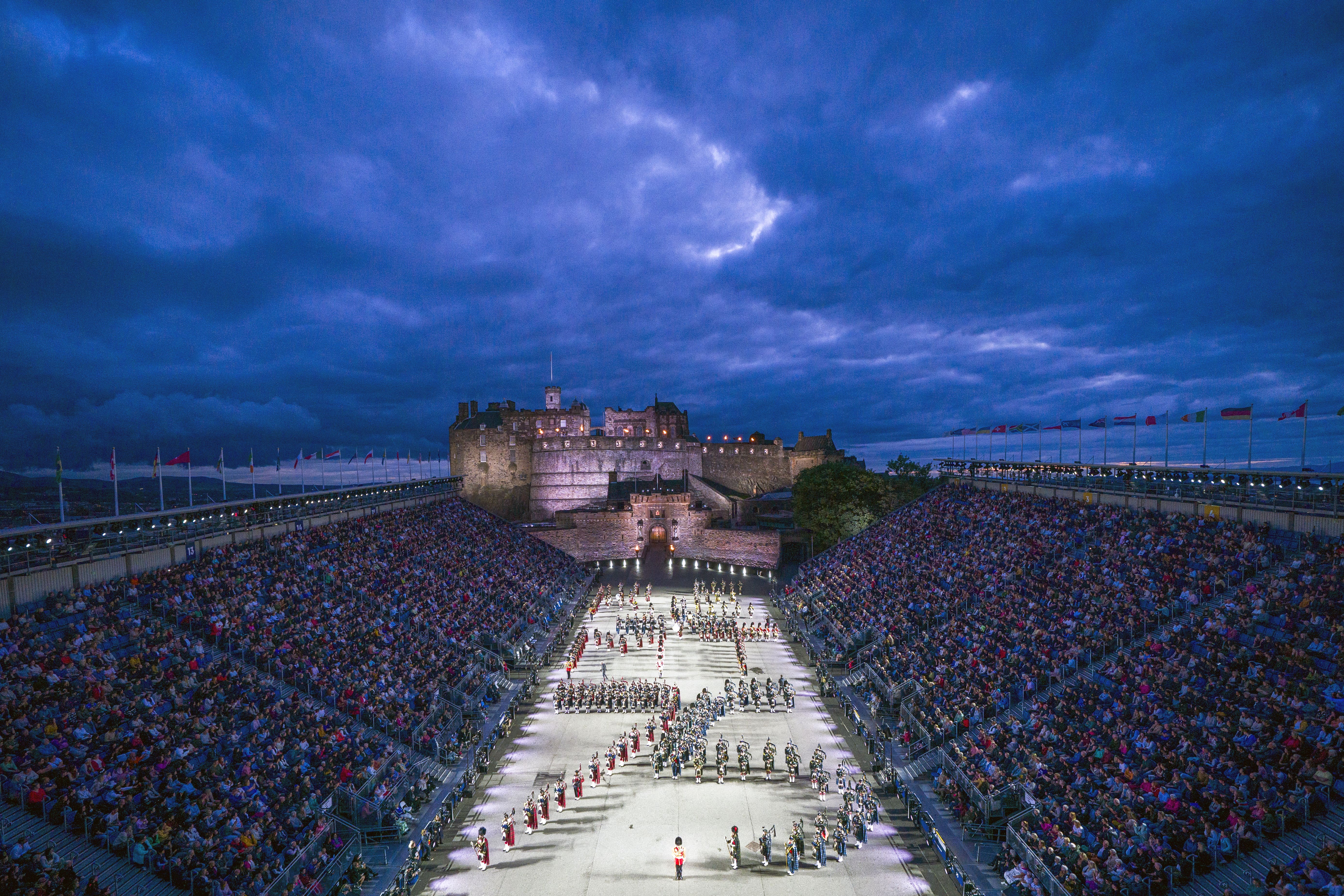 The organisers of the Royal Edinburgh Military Tattoo have announced that Monday’s performance has been cancelled as a result of inclement weather brought about by Storm Floris (Jane Barlow/PA)