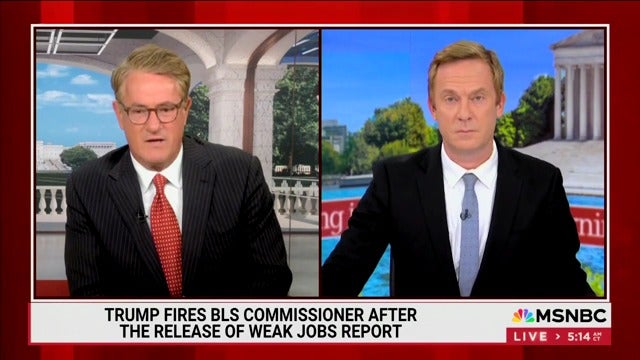 Morning Joe host Joe Scarborough says that Republicans and White House officials "put on their Baghdad Bob hat" to justify Donald Trump's firing of the chief labor statistician.