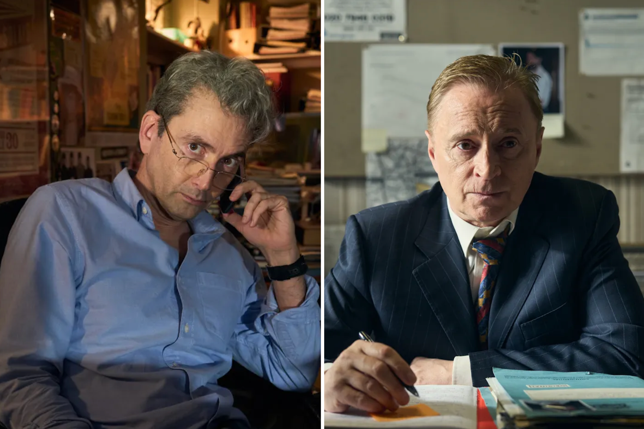 David Tennant as Nick Davies and Robert Carlyle as Dave Cook in ‘The Hack’