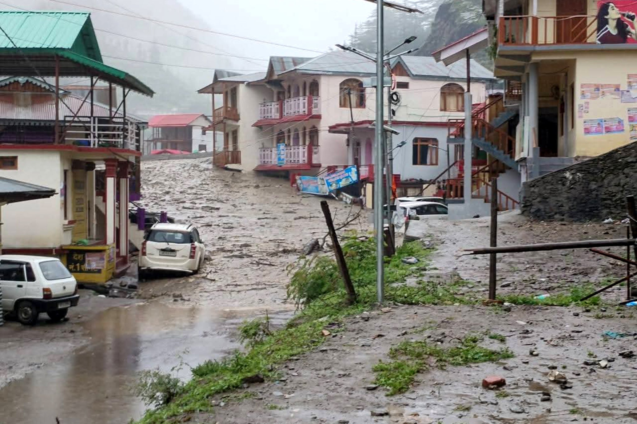 A view of Dharali in Uttarakhand after it was struck by a flash flood