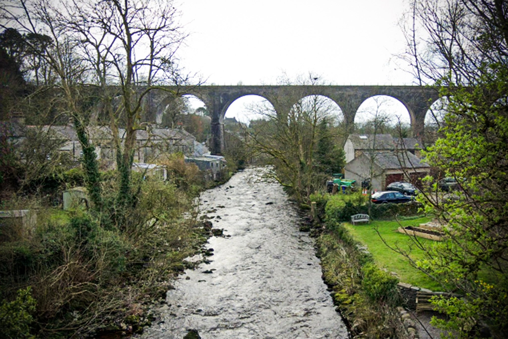 A body was reportedly seen in the water near the Ingleton viaduct