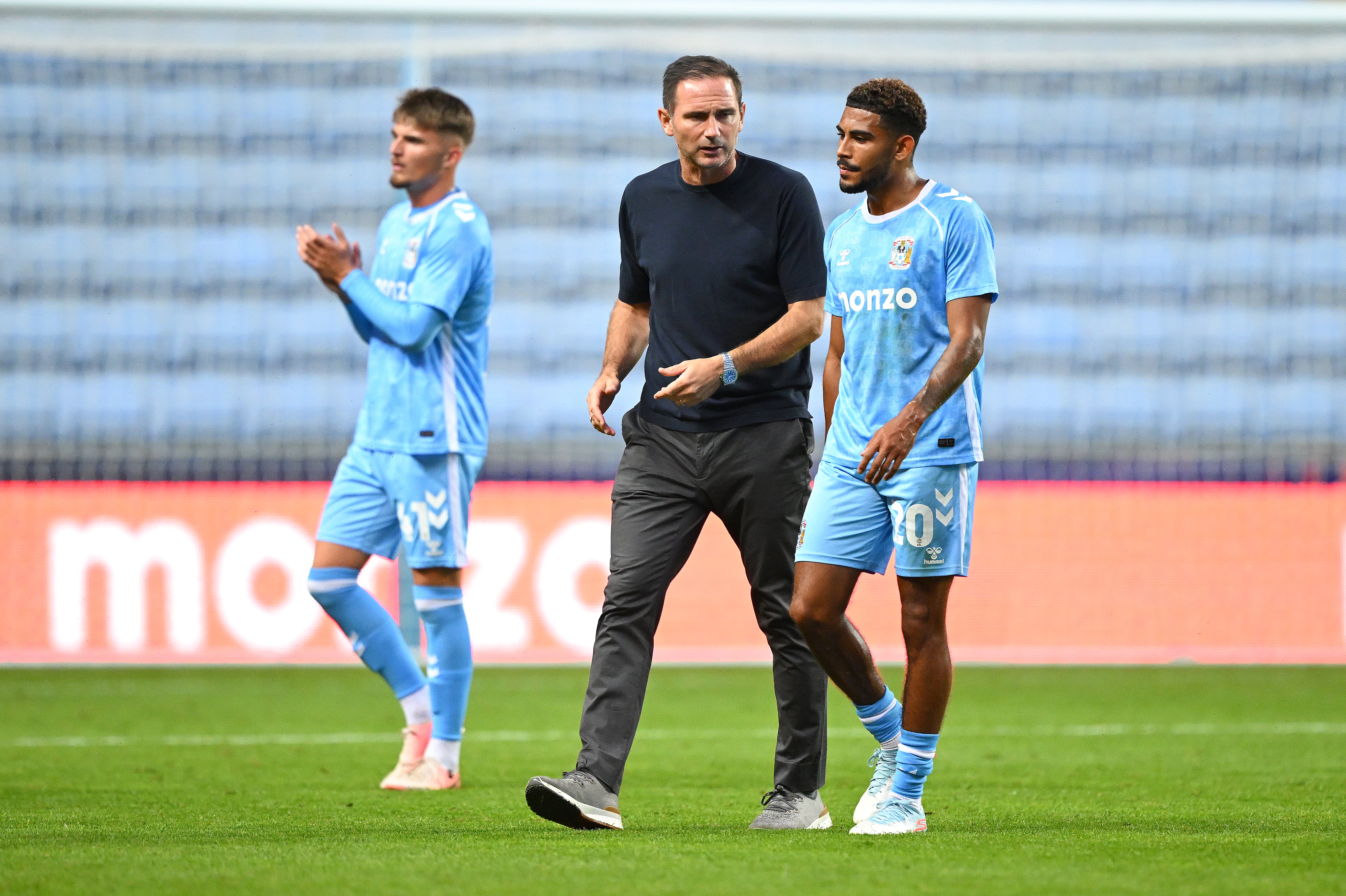 Kaine Kesler-Hayden and manager Frank Lampard during Coventry’s pre-season friendly against Real Betis