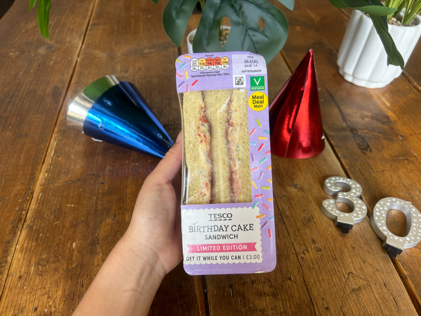 tesco birthday cake sandwich 