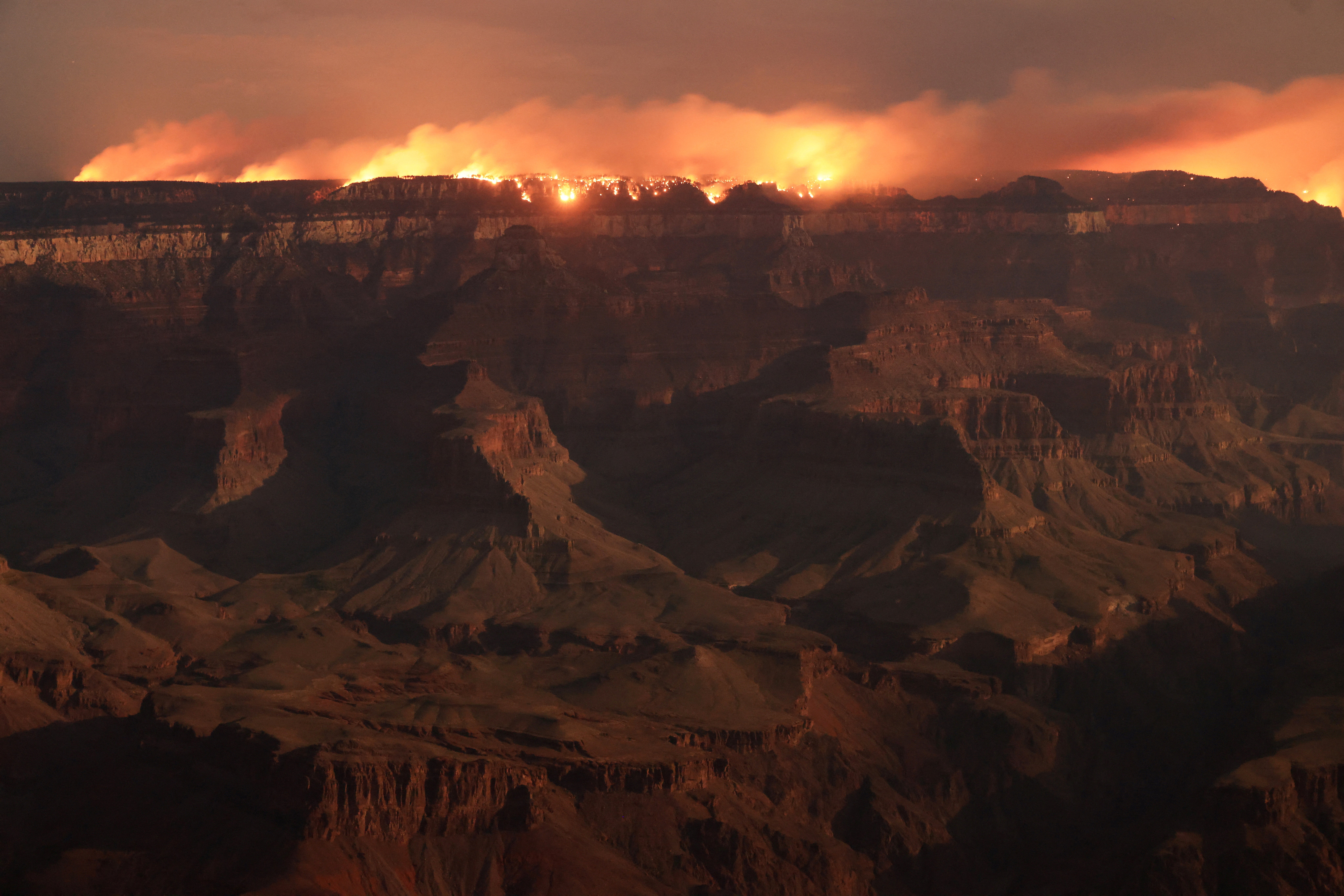 Arizona’s Dragon Bravo fire has now spread to more than 126,000 acres and has been burning for a month following a lightning strike on the canyon’s North Rim on July 4.