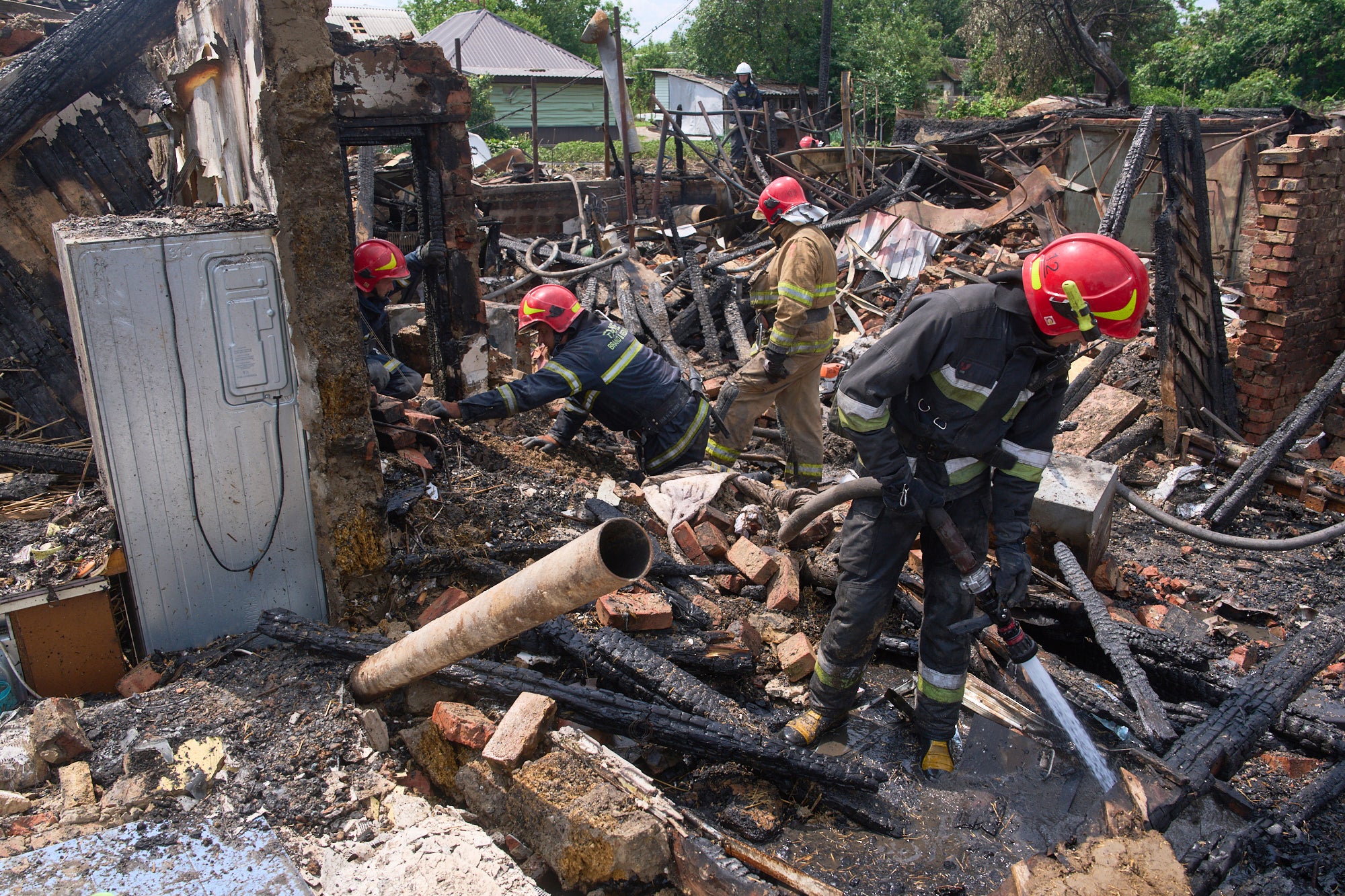 The aftermath of a Russian strike in Zaporizhzhia, Ukraine