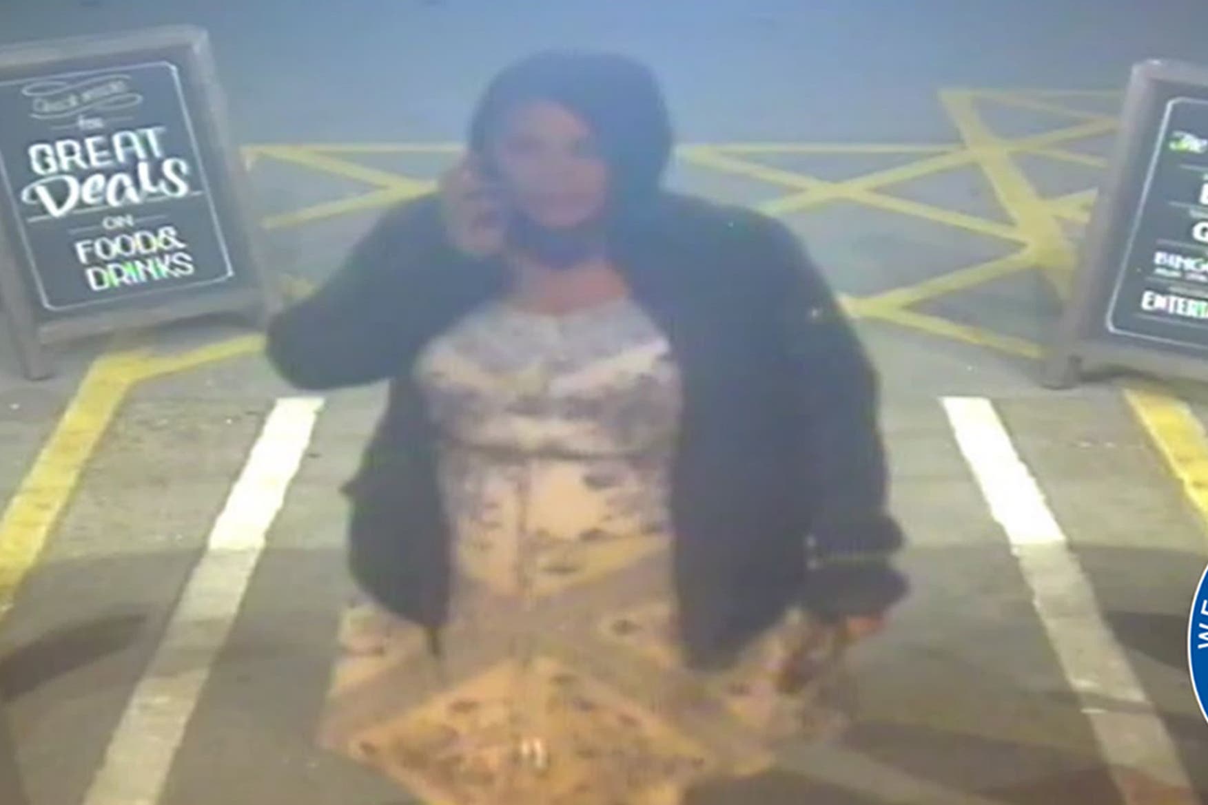 A screenshot of CCTV said to show US citizen Aimee Betro in Birmingham following the attempted shooting of Sikander Ali (West Midlands Police/PA)