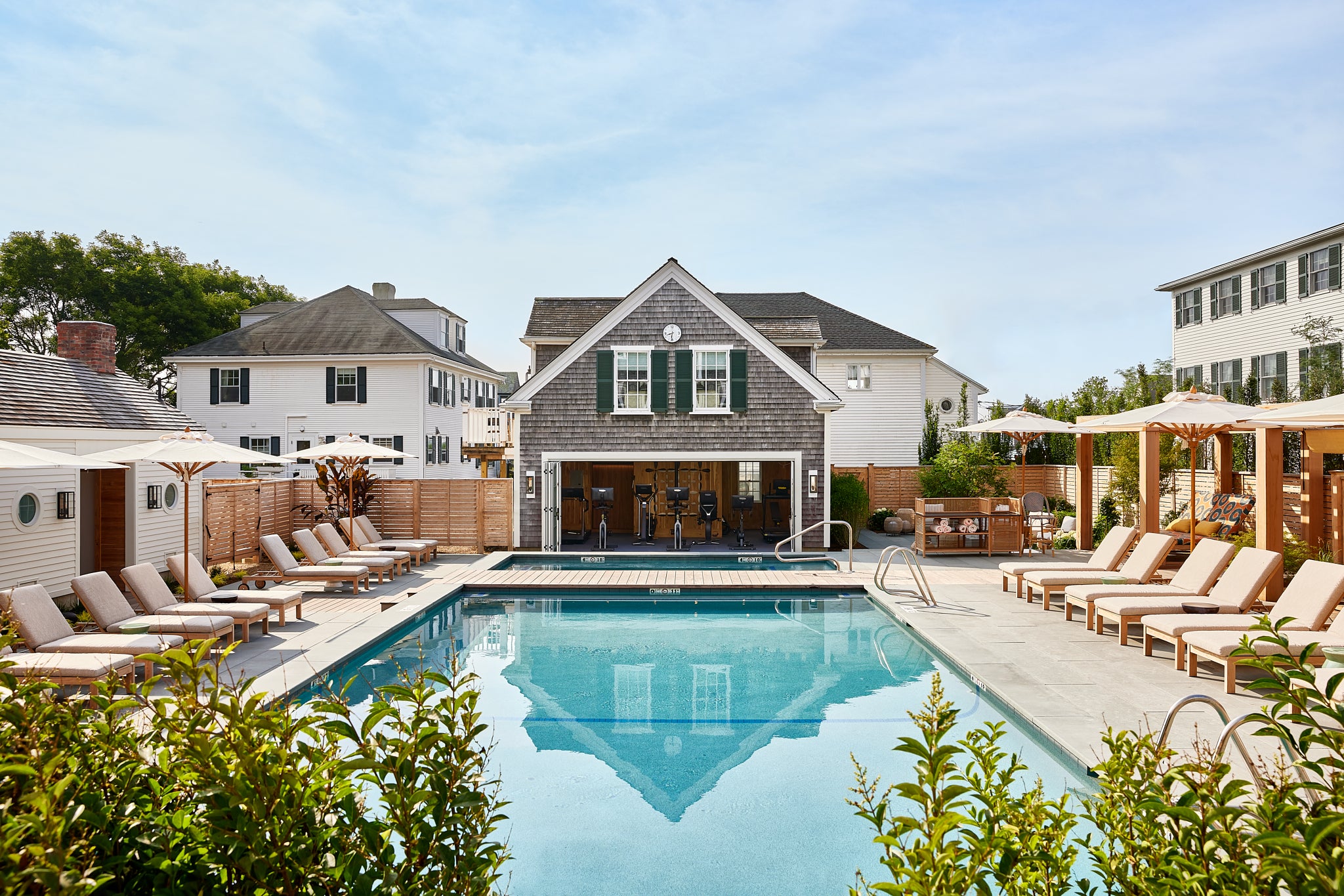 The pool and fitness centre lie at the heart of the stunning hotel