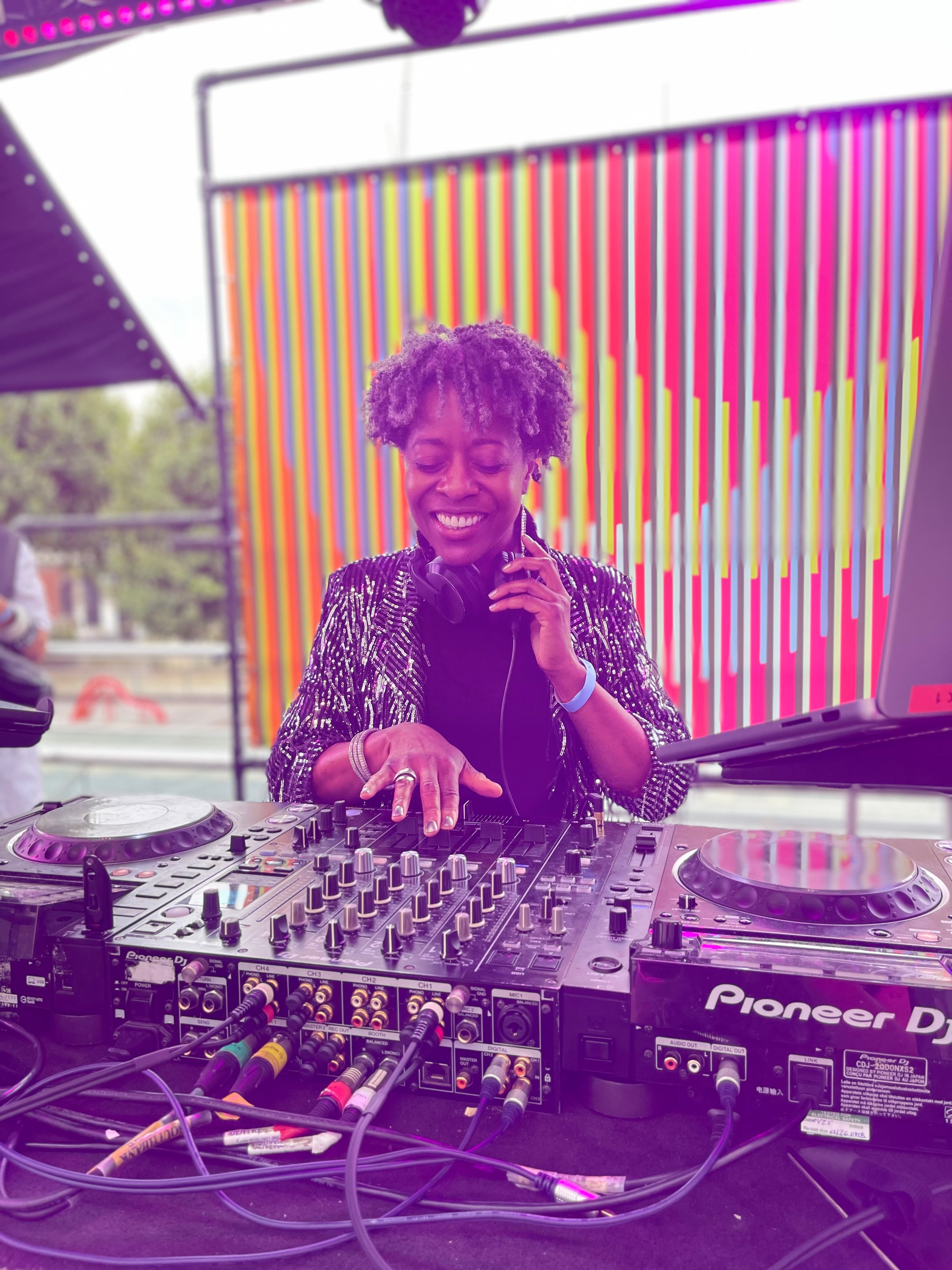 Decks appeal: Linett Kamala DJs at the grief rave