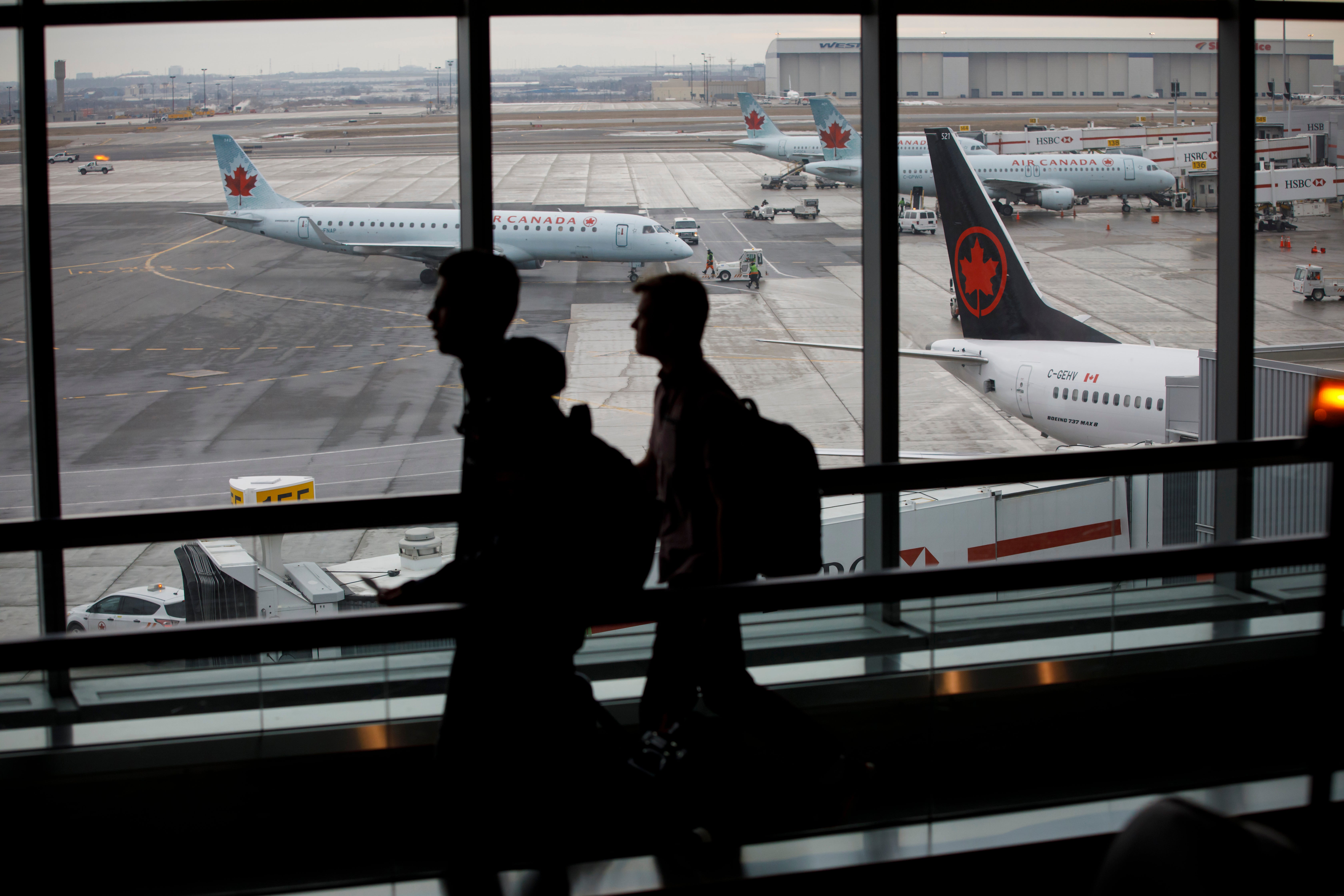 An Air Canada Boeing 737 MAX 8 on the tarmac at Toronto Pearson International Airport