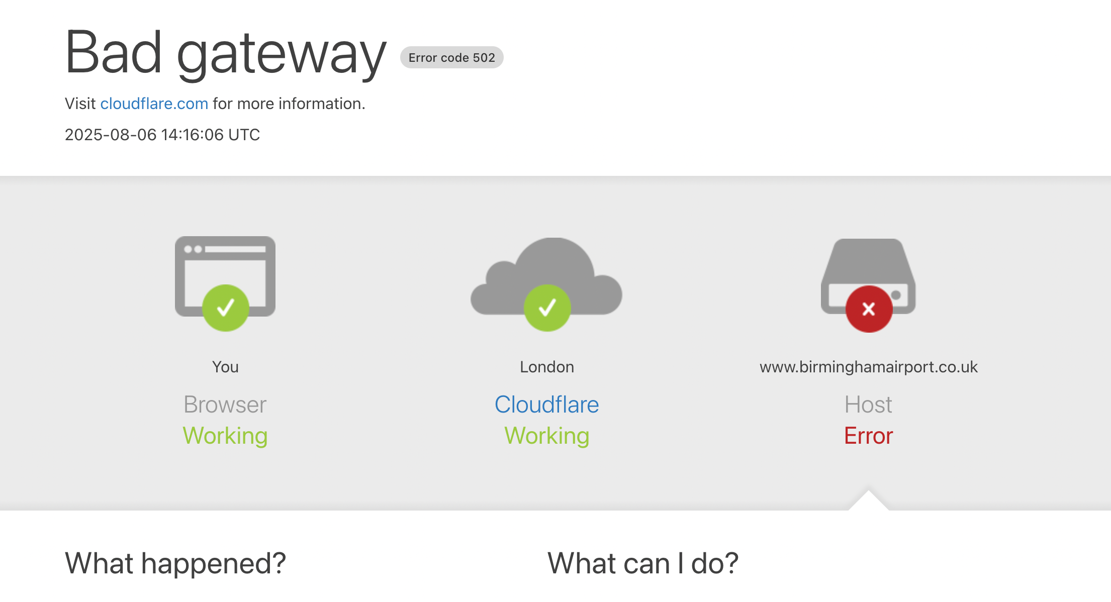 Birmingham Airport website crashed as people flocked to check their flight status