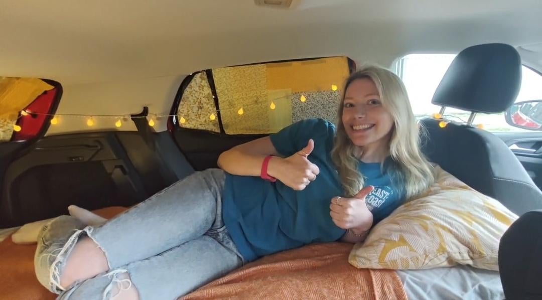 One comedian has been forced to live out of her car