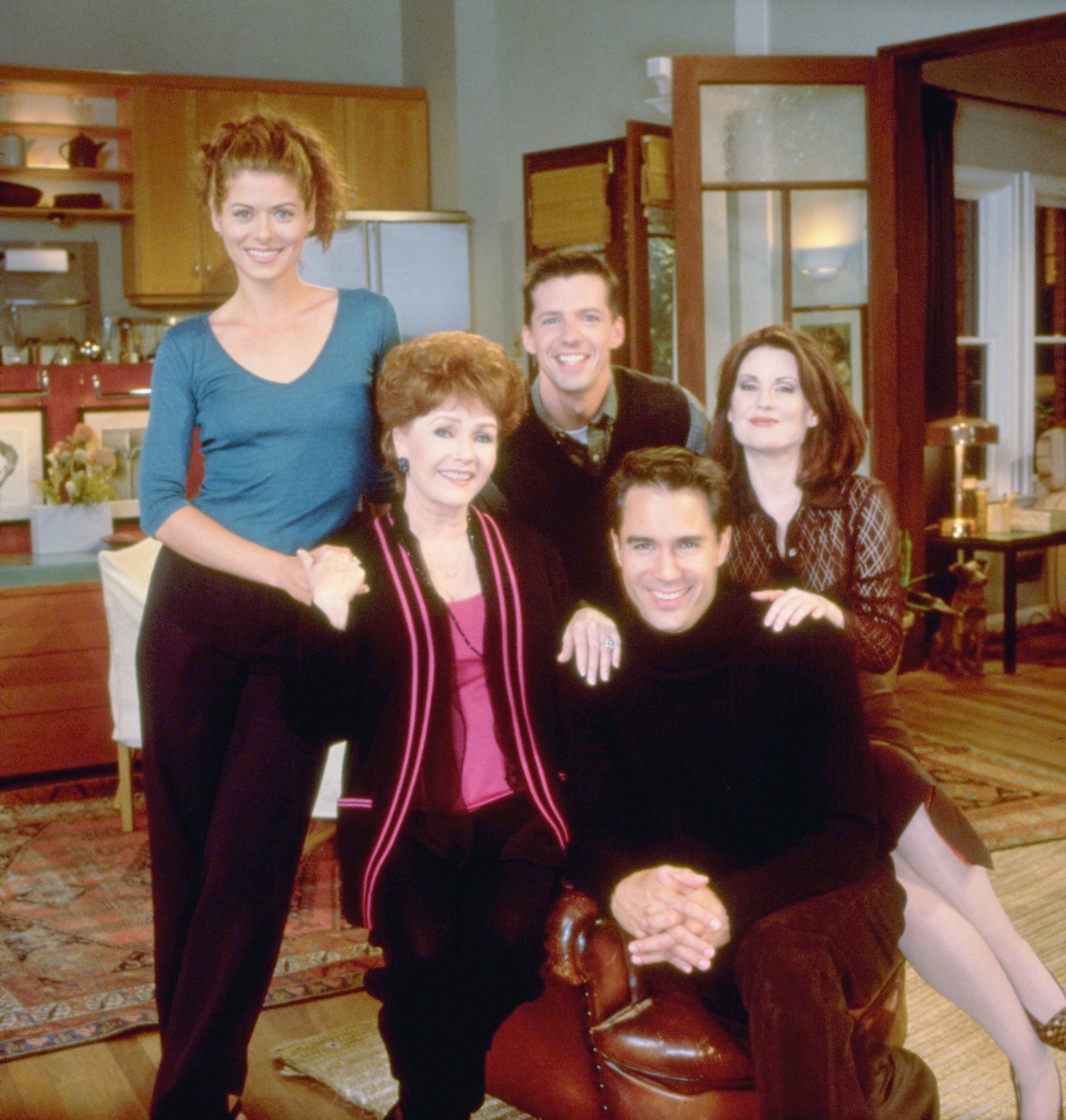 Groundbreaking comedy: Debra Messing, Debbie Reynolds, Sean Hayes, Eric McCormack and Megan Mullally in ‘Will & Grace’