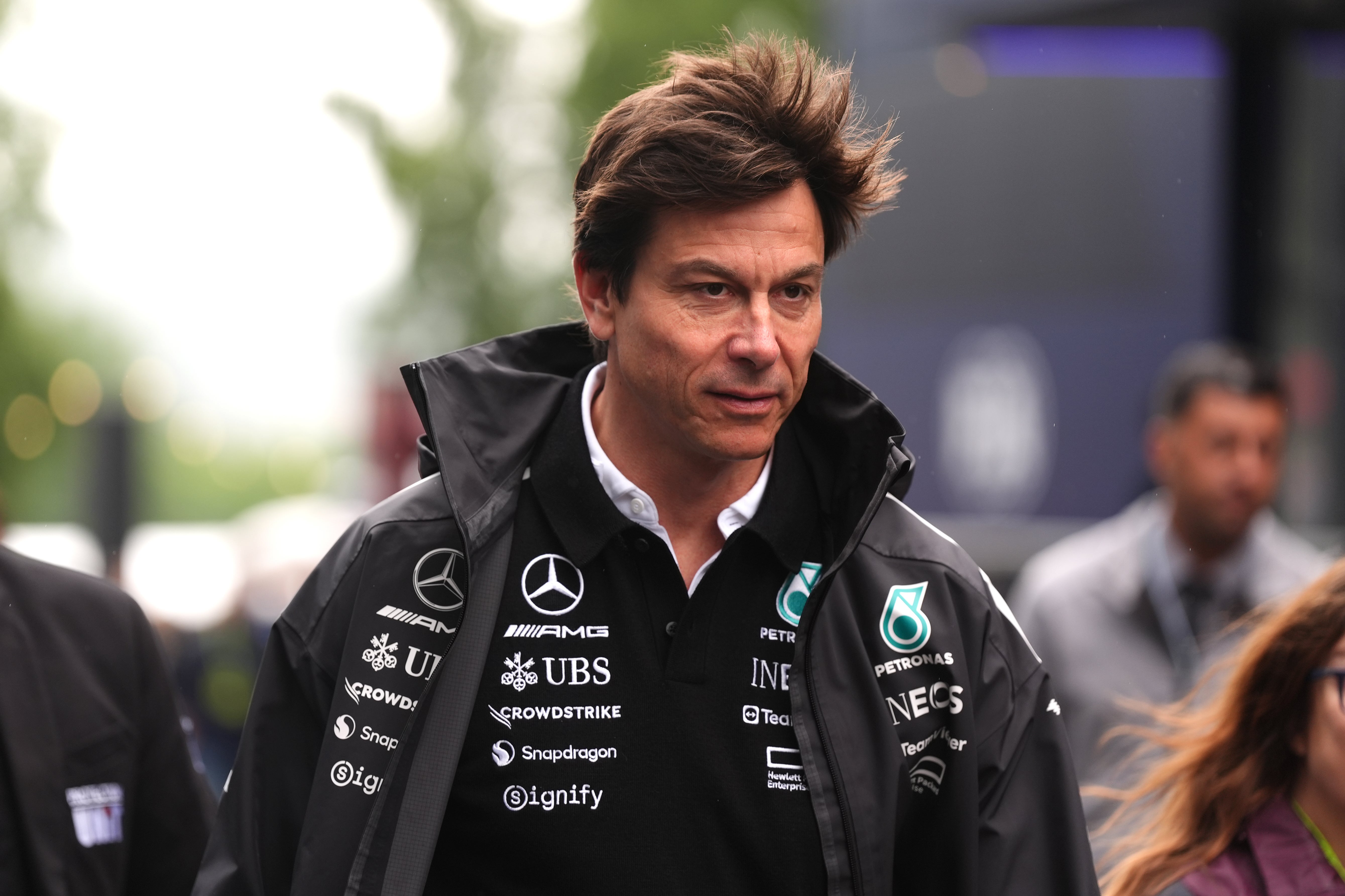 Toto Wolff (pictured) admitted he had to talk to Max Verstappen about a possible move to Mercedes