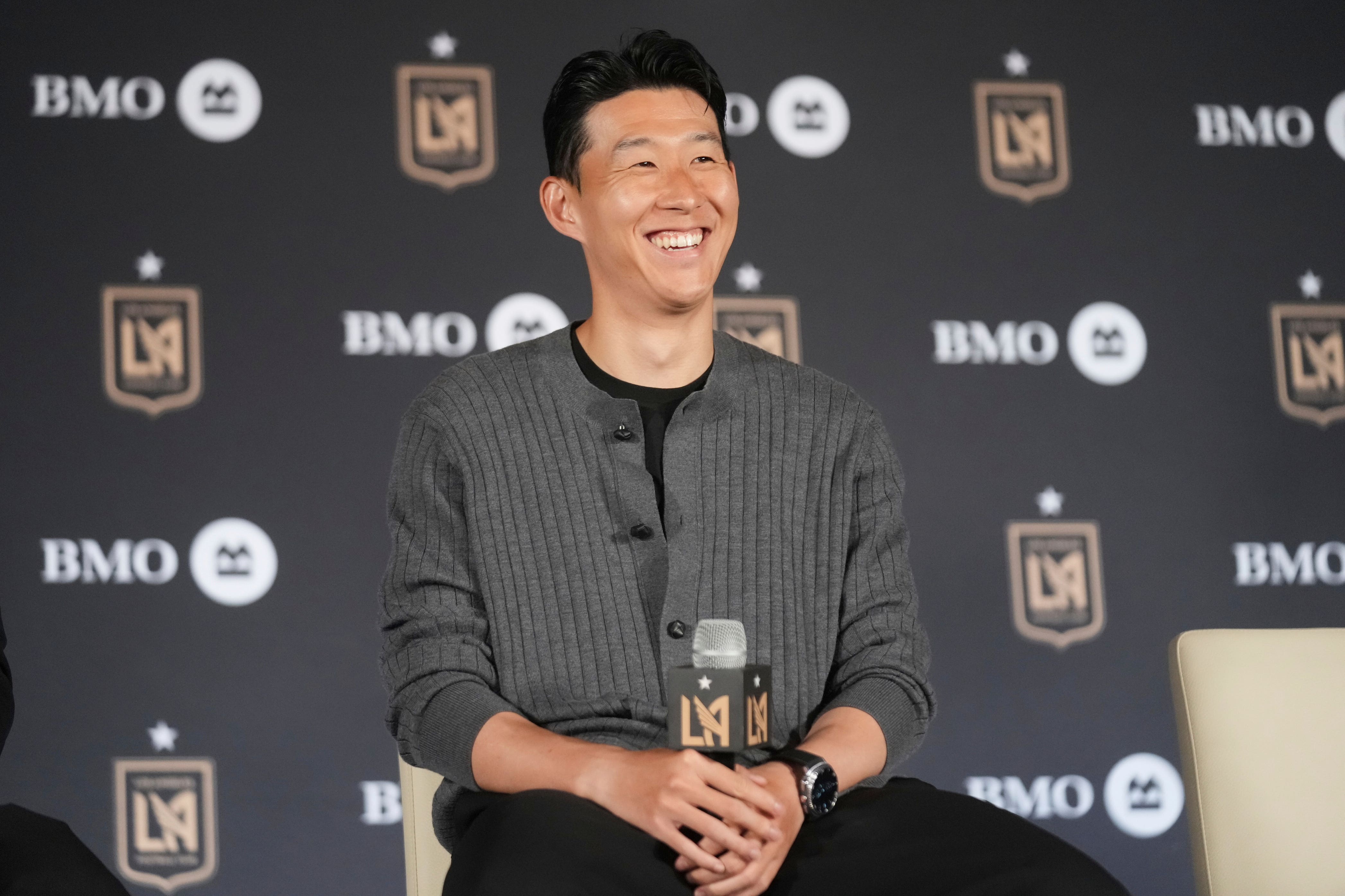 Son Heung-min at his first LAFC press conference