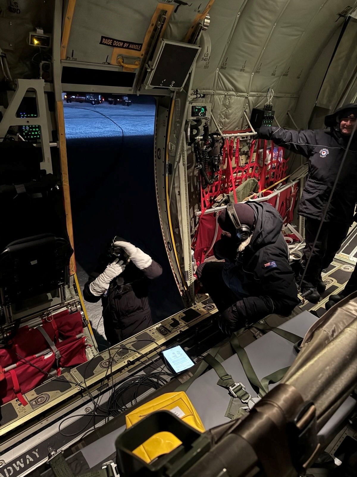 Royal New Zealand Air Force personnel during the medical evacuation in Antarctica