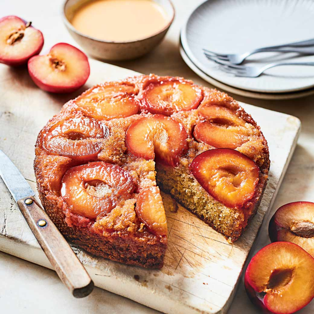 <p>The best way to celebrate plum season – a sticky, golden bake made for sharing</p>